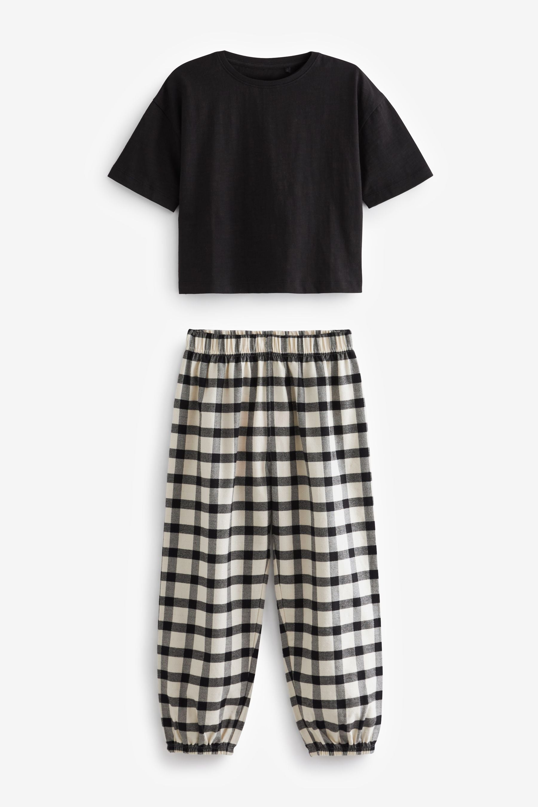 Black/White Woven Check Pyjamas 2 Pack (3-16yrs)