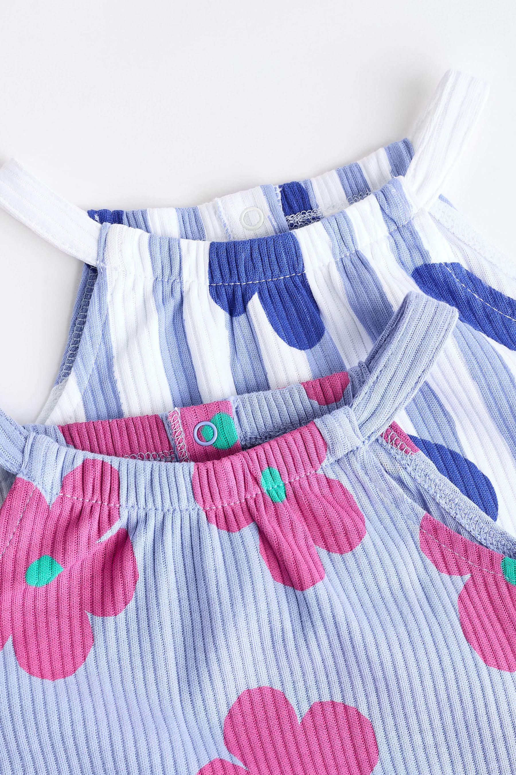 Multi Pastel Heart Baby Rompers 2 Pack