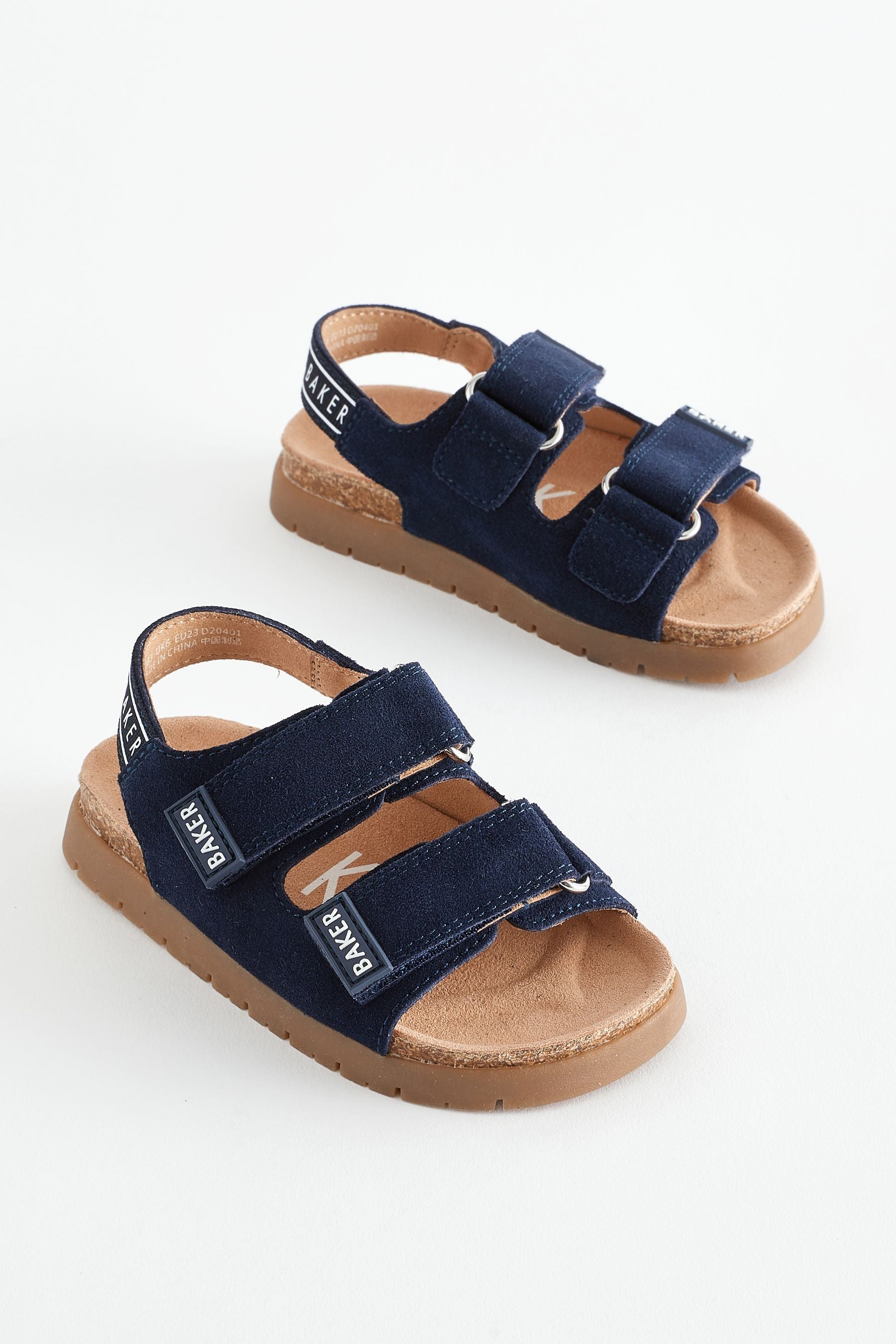 Navy Baker by Ted Baker Boys Suede Footbed Sandals