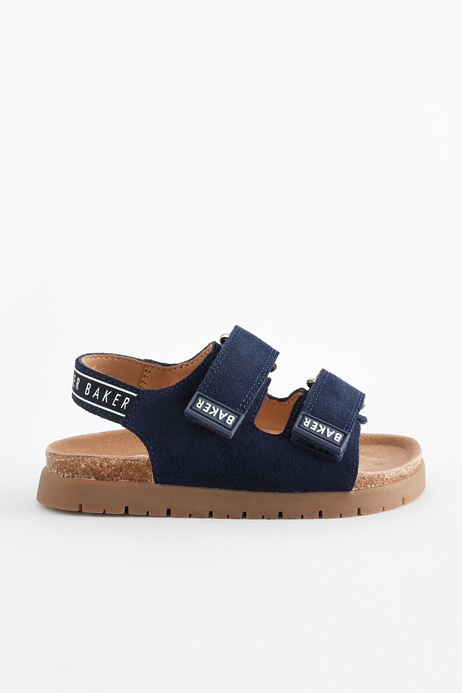 Navy Baker by Ted Baker Boys Suede Footbed Sandals