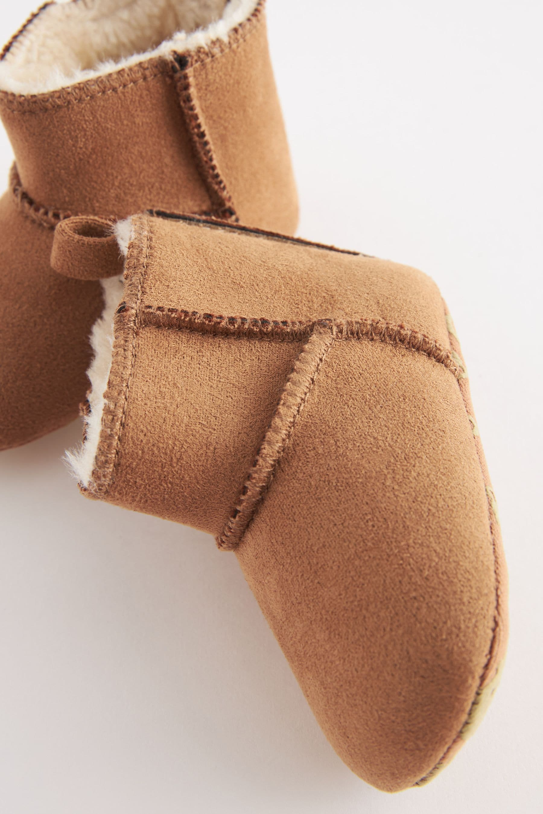 Tan Brown Warm Lined Baby Pull On Boots (0-24mths)