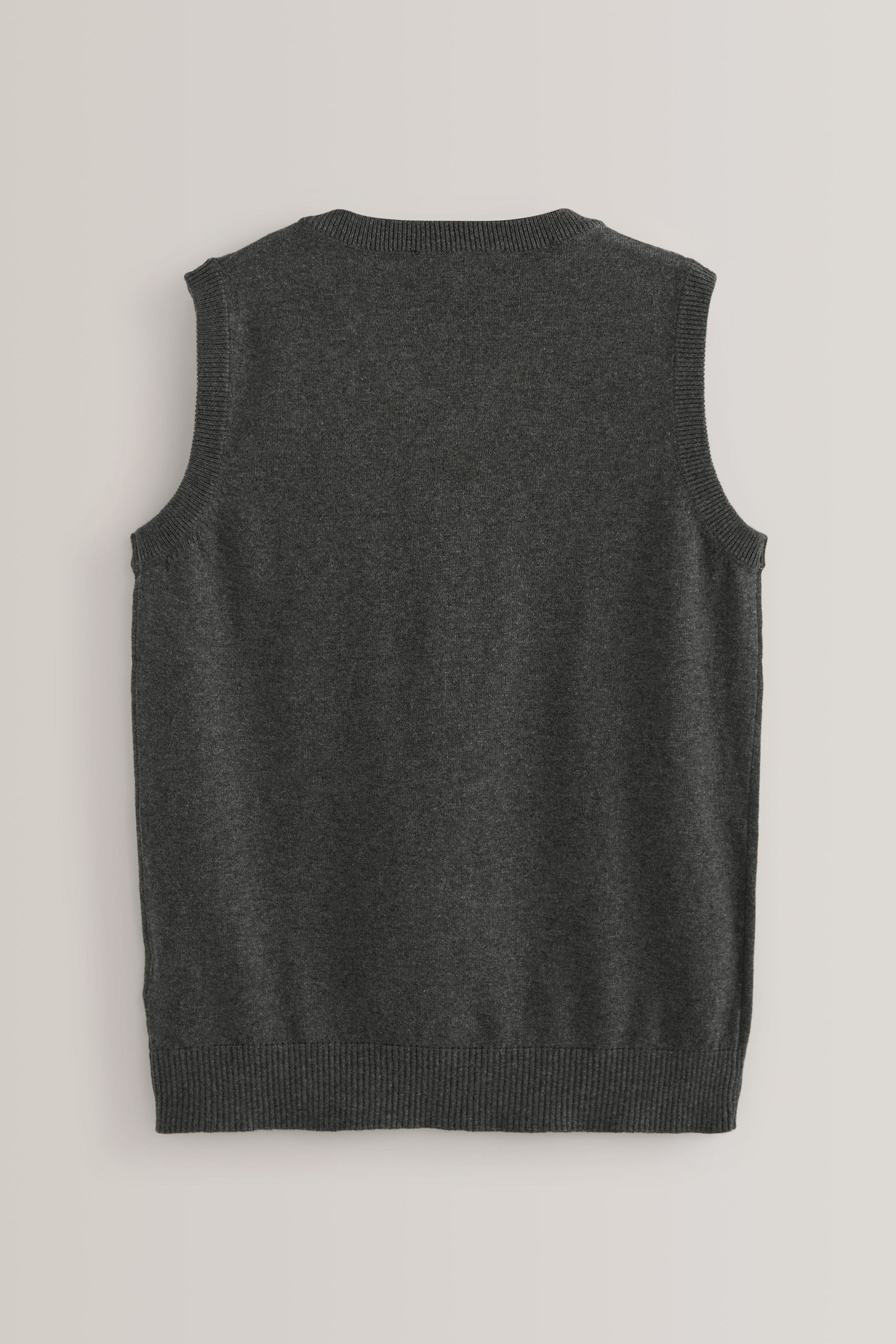 Grey School Knitted Cotton-Rich Tank Top (3-16yrs)