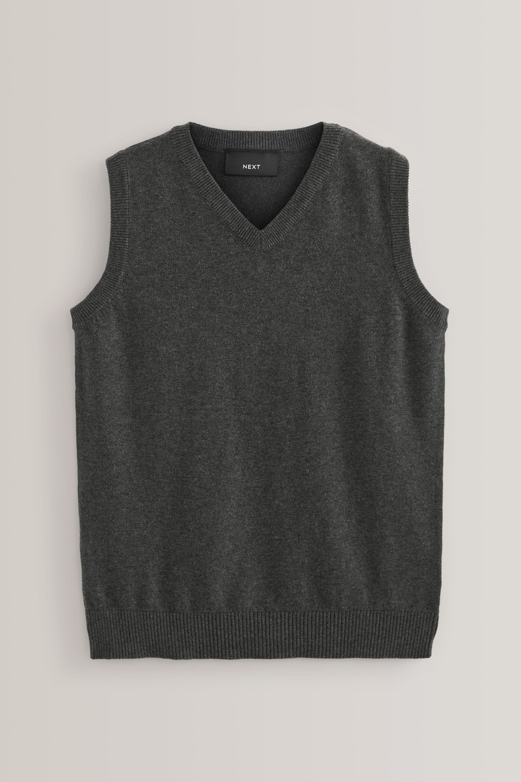 Grey School Knitted Cotton-Rich Tank Top (3-16yrs)