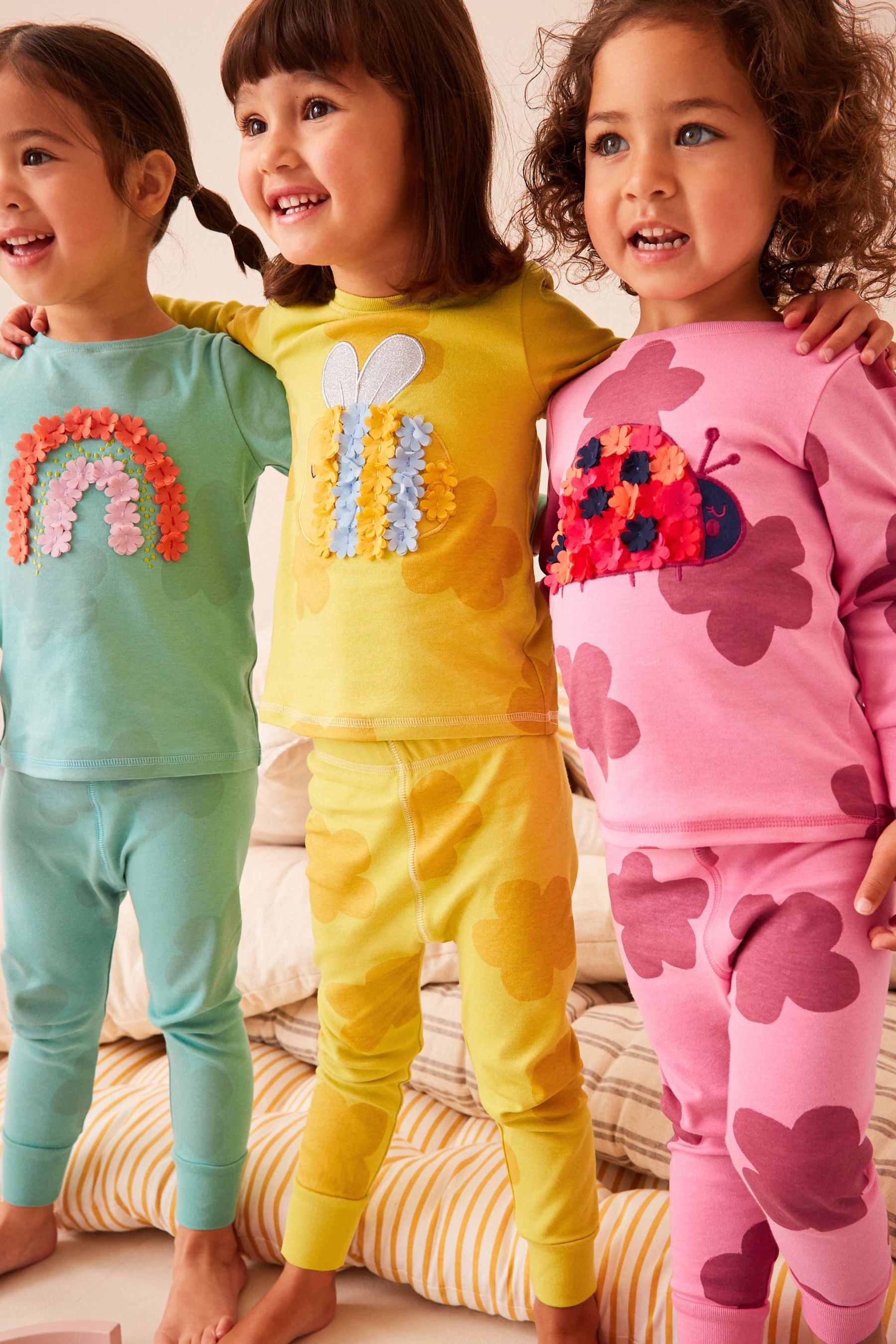 Multi Bright Character 3 Pack Long Sleeve Printed Pyjamas (9mths-8yrs)