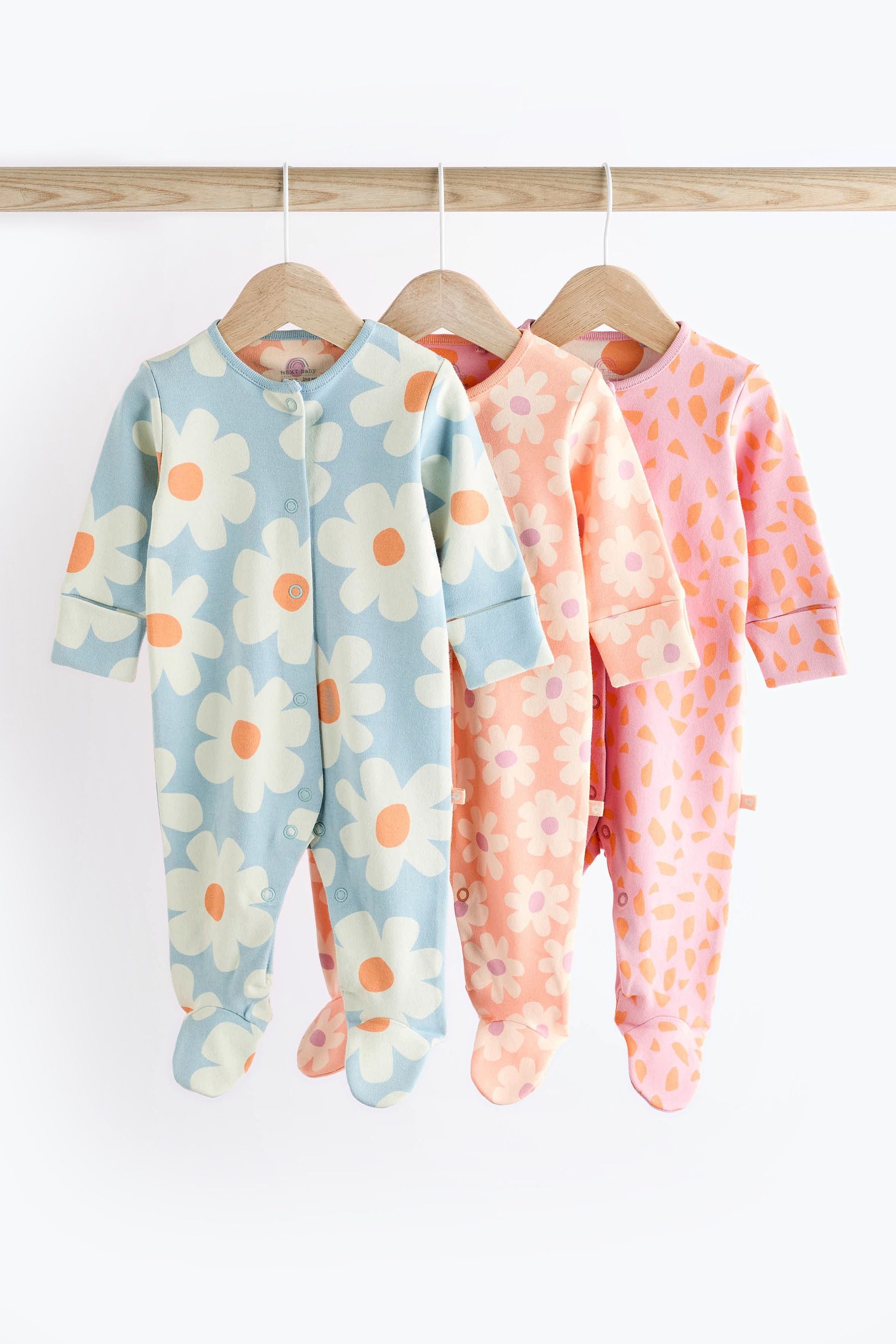 Bright Baby Floral Sleepsuit 3 Pack