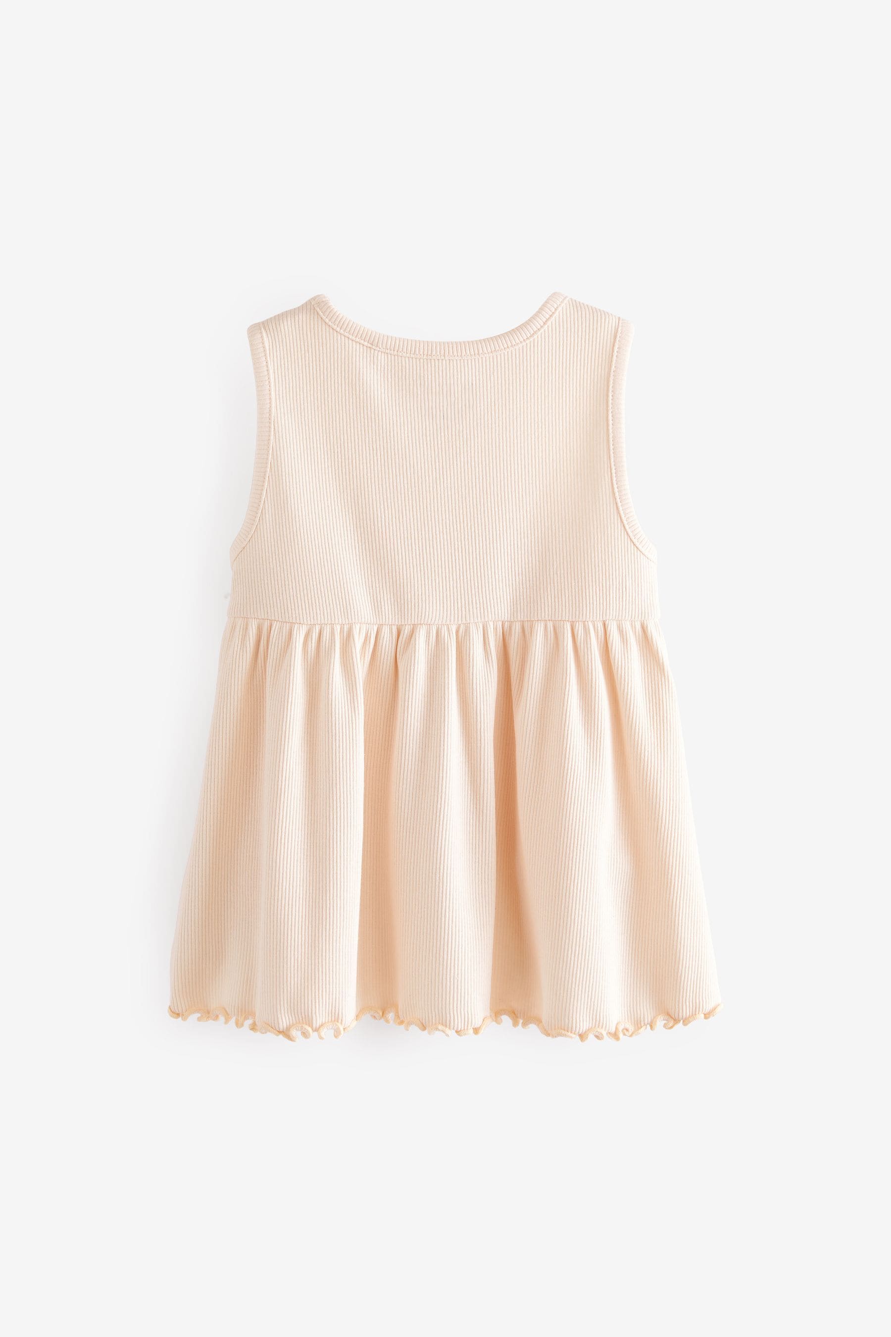 Pale Pink Peplum Ribbed Vest (3mths-7yrs)