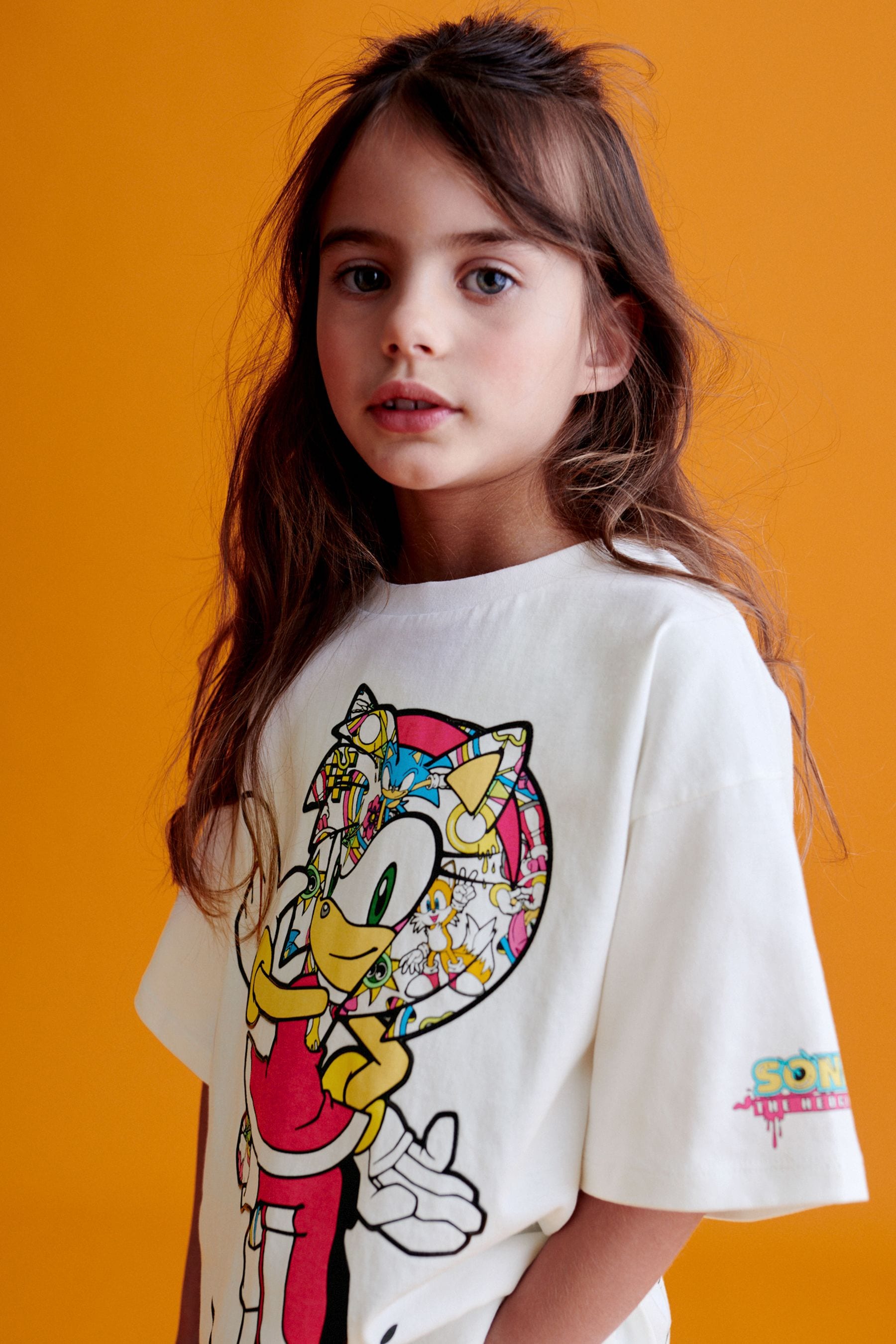 White Sonic Oversized License T-Shirt (3-16yrs)