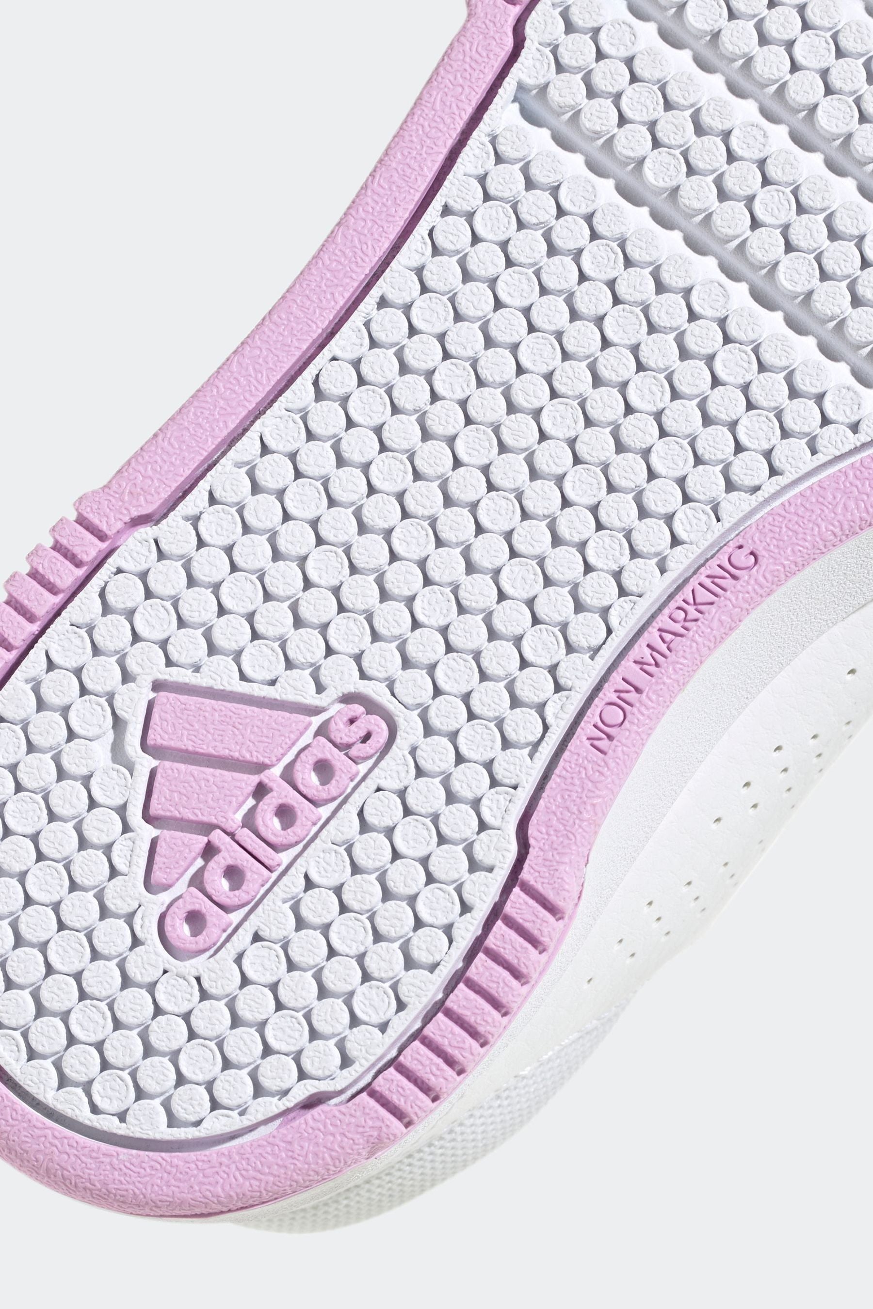 adidas White/Light Pink Tensaur Hook and Loop Shoes