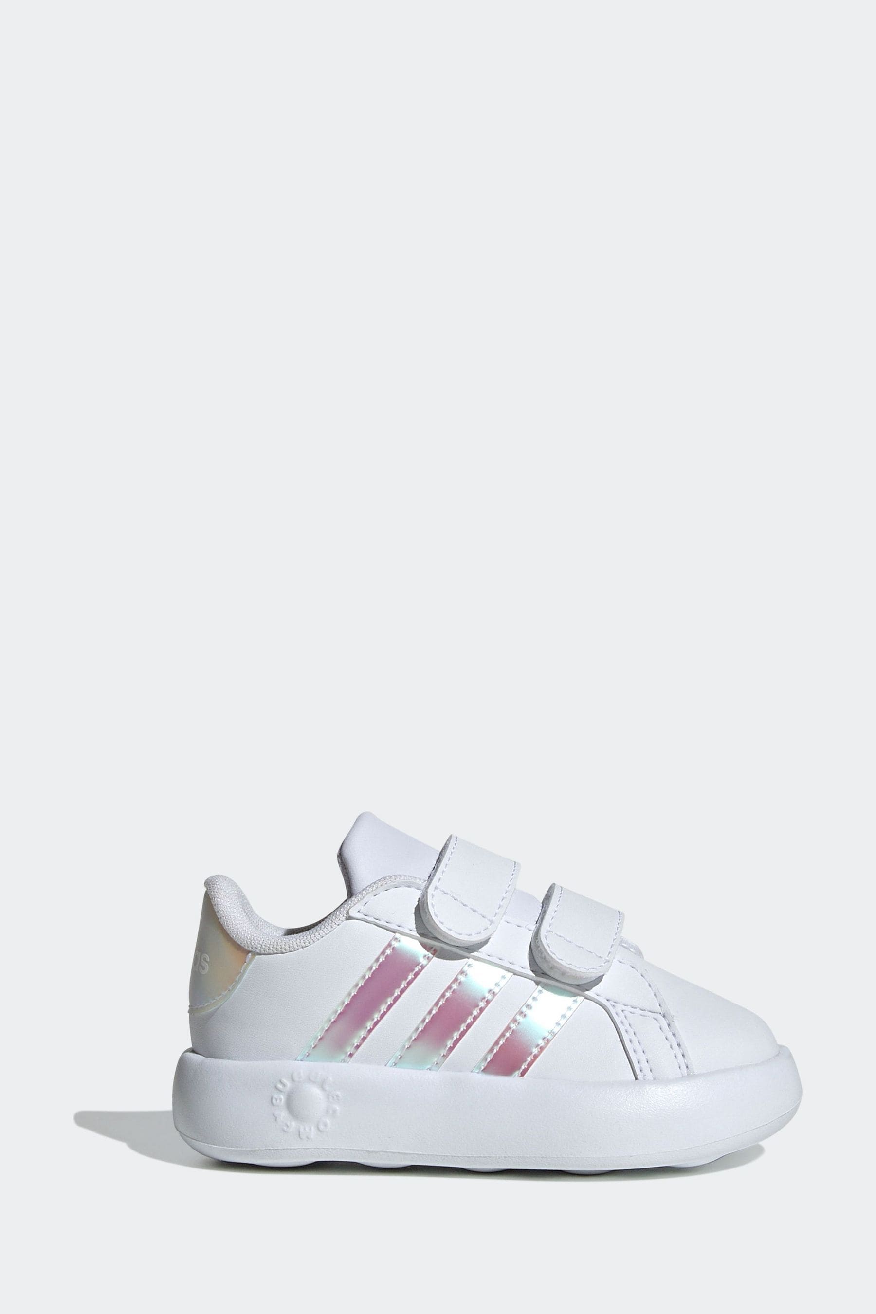 White/Silver adidas Kids Grand Court 2.0 Shoes