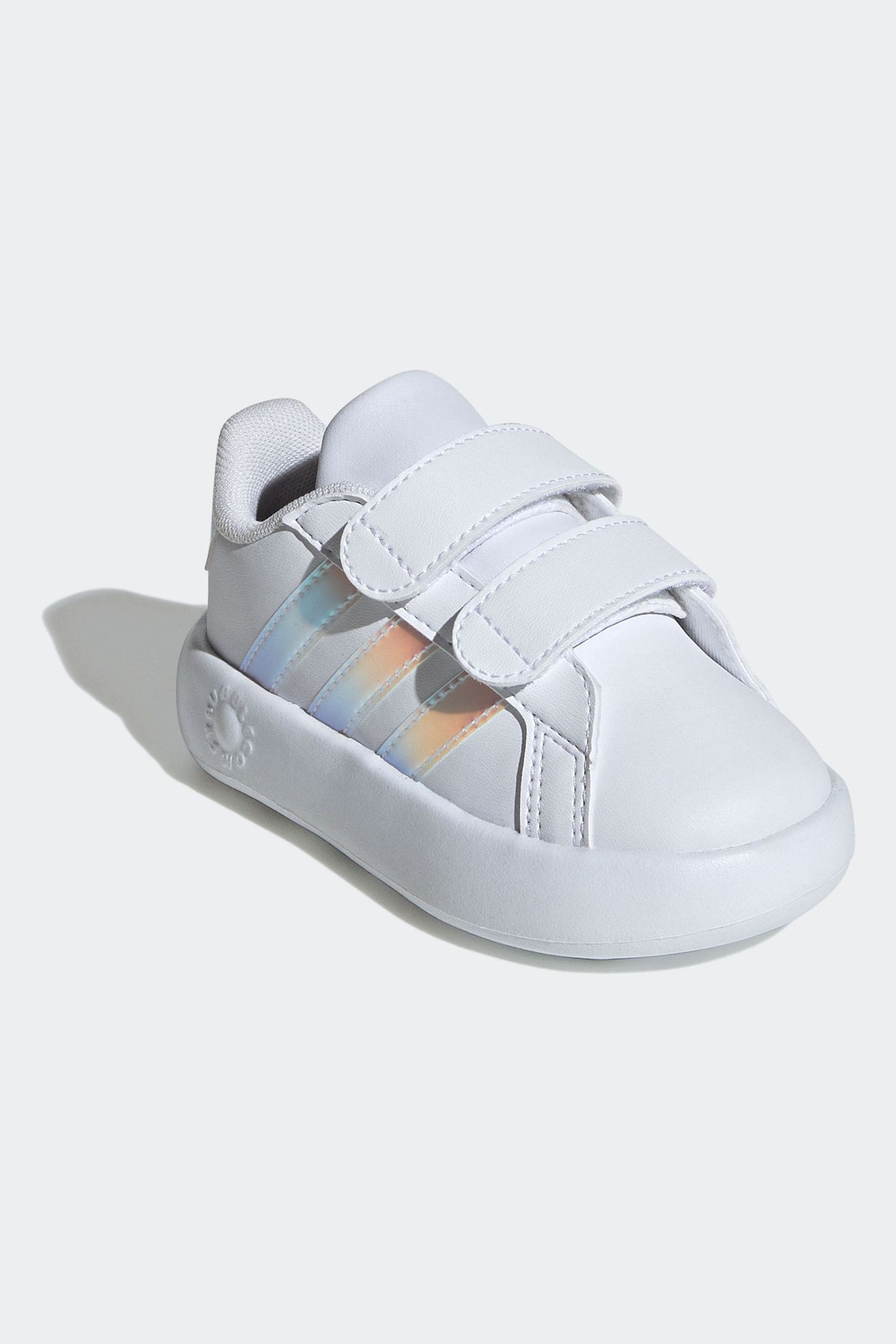 White/Silver adidas Kids Grand Court 2.0 Shoes