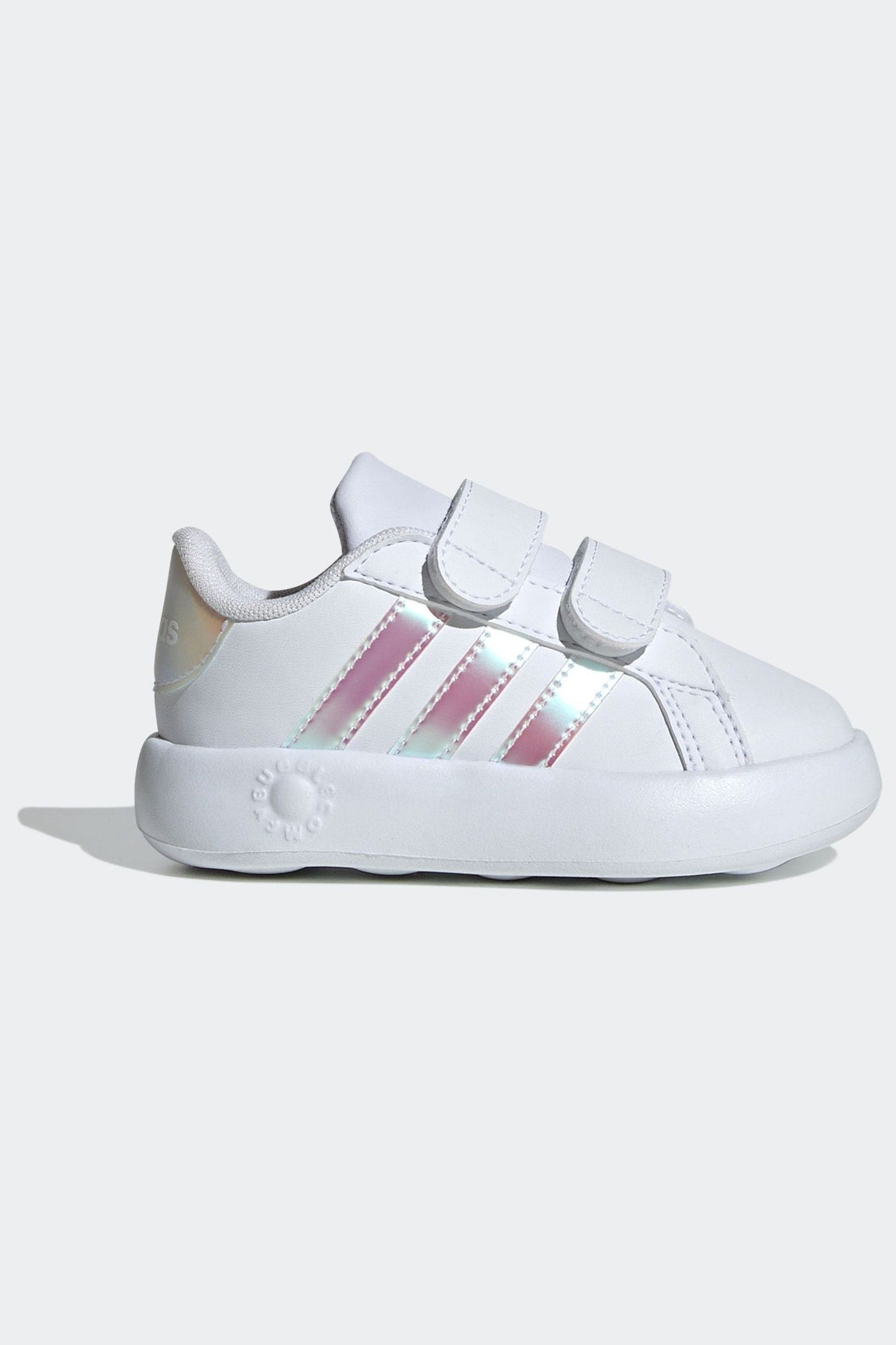 White/Silver adidas Kids Grand Court 2.0 Shoes