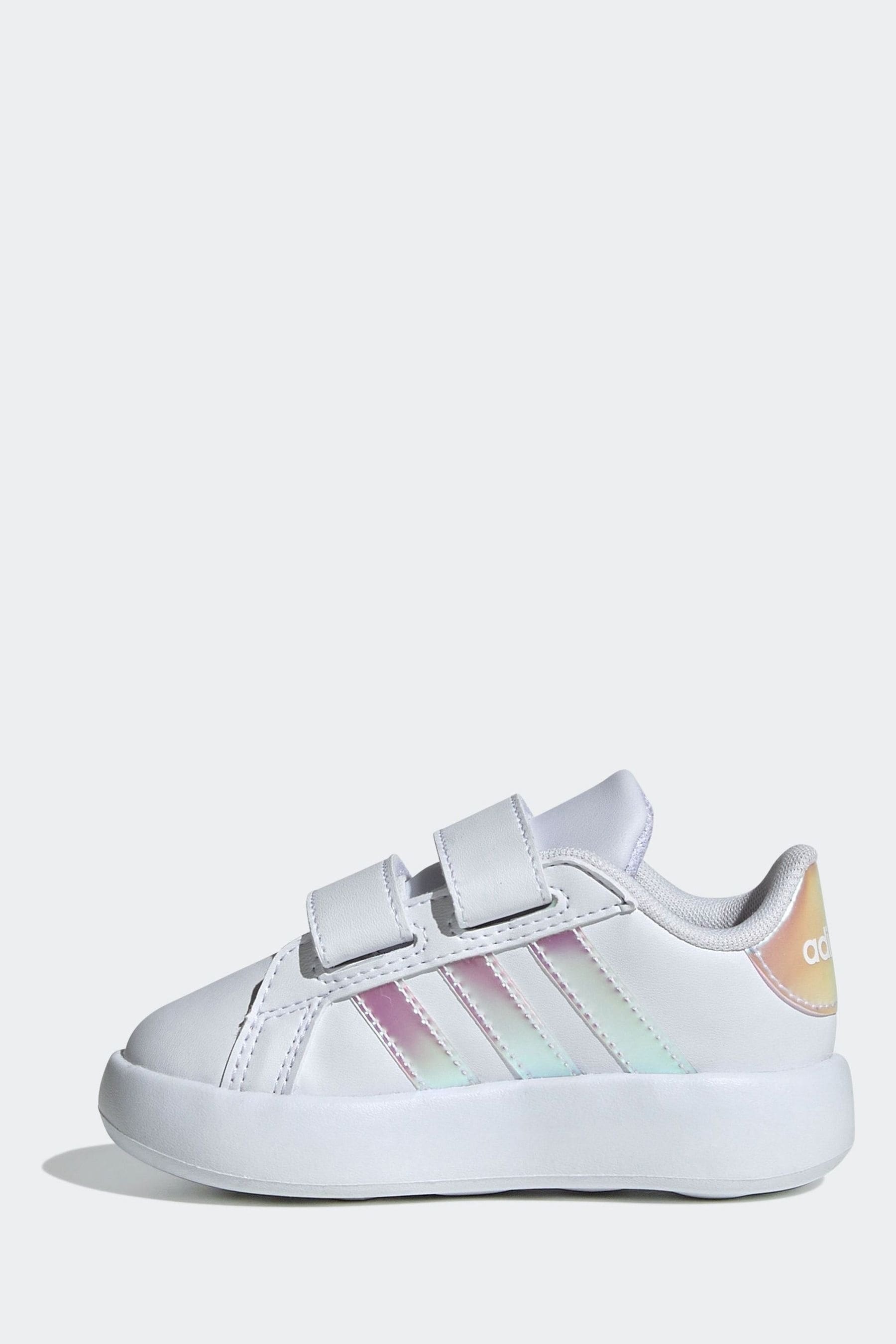 adidas White/Silver Kids Grand Court 2.0 Shoes