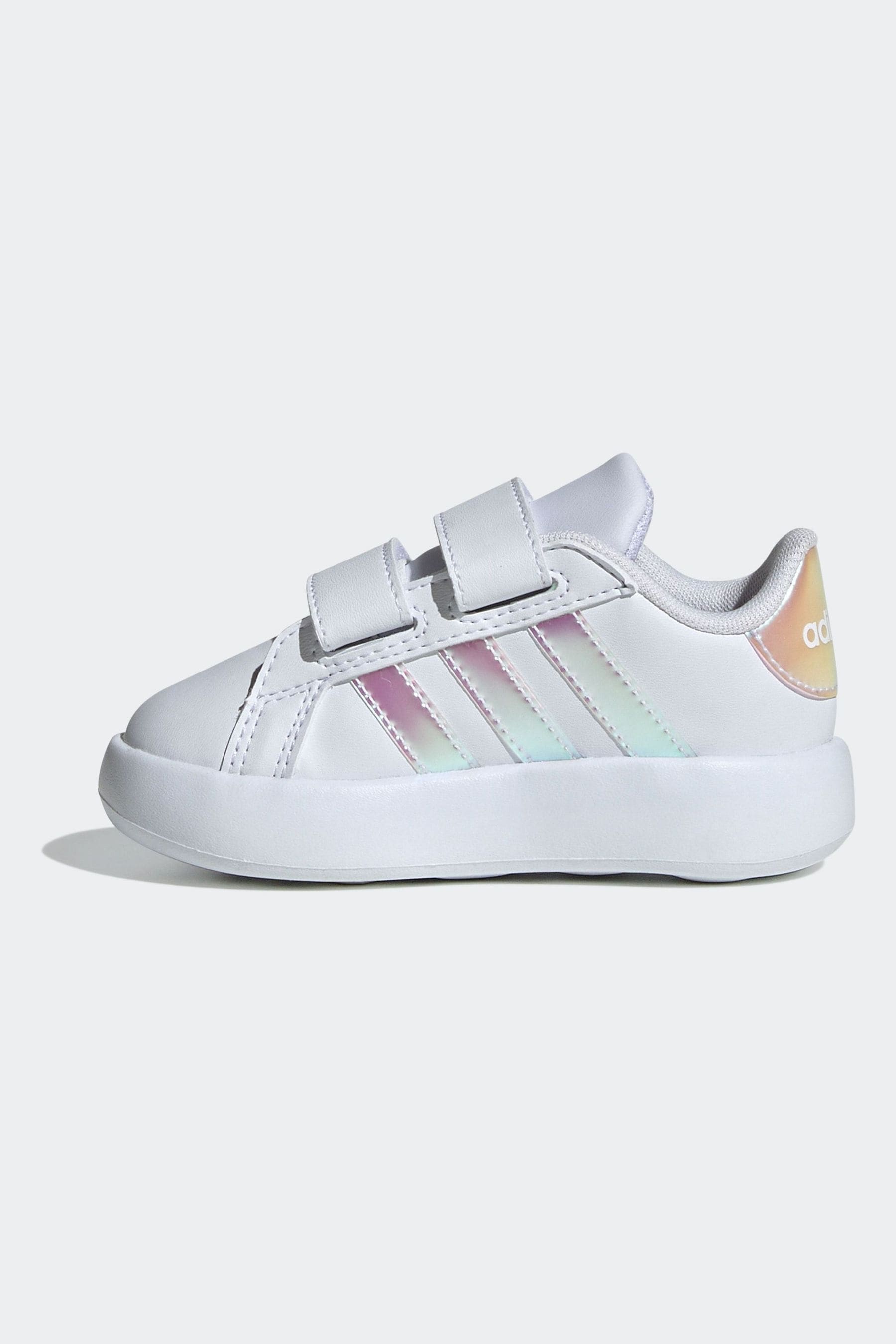 White/Silver adidas Kids Grand Court 2.0 Shoes