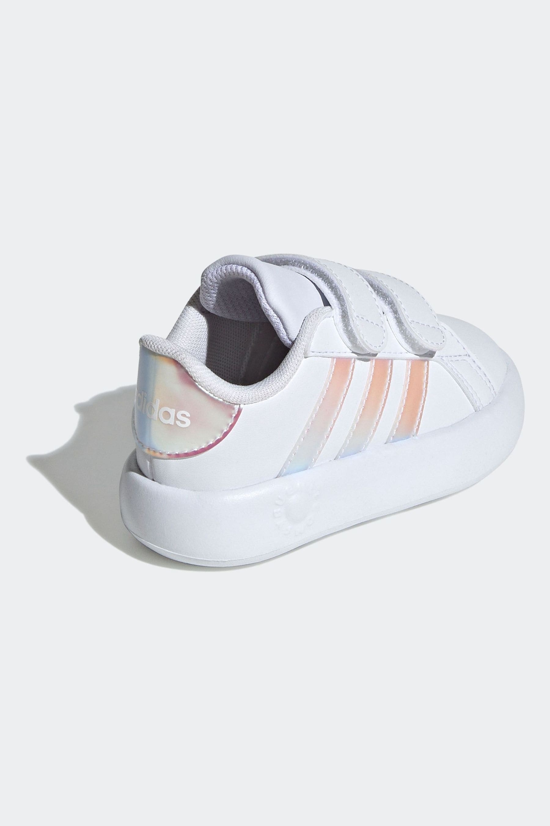 White/Silver adidas Kids Grand Court 2.0 Shoes