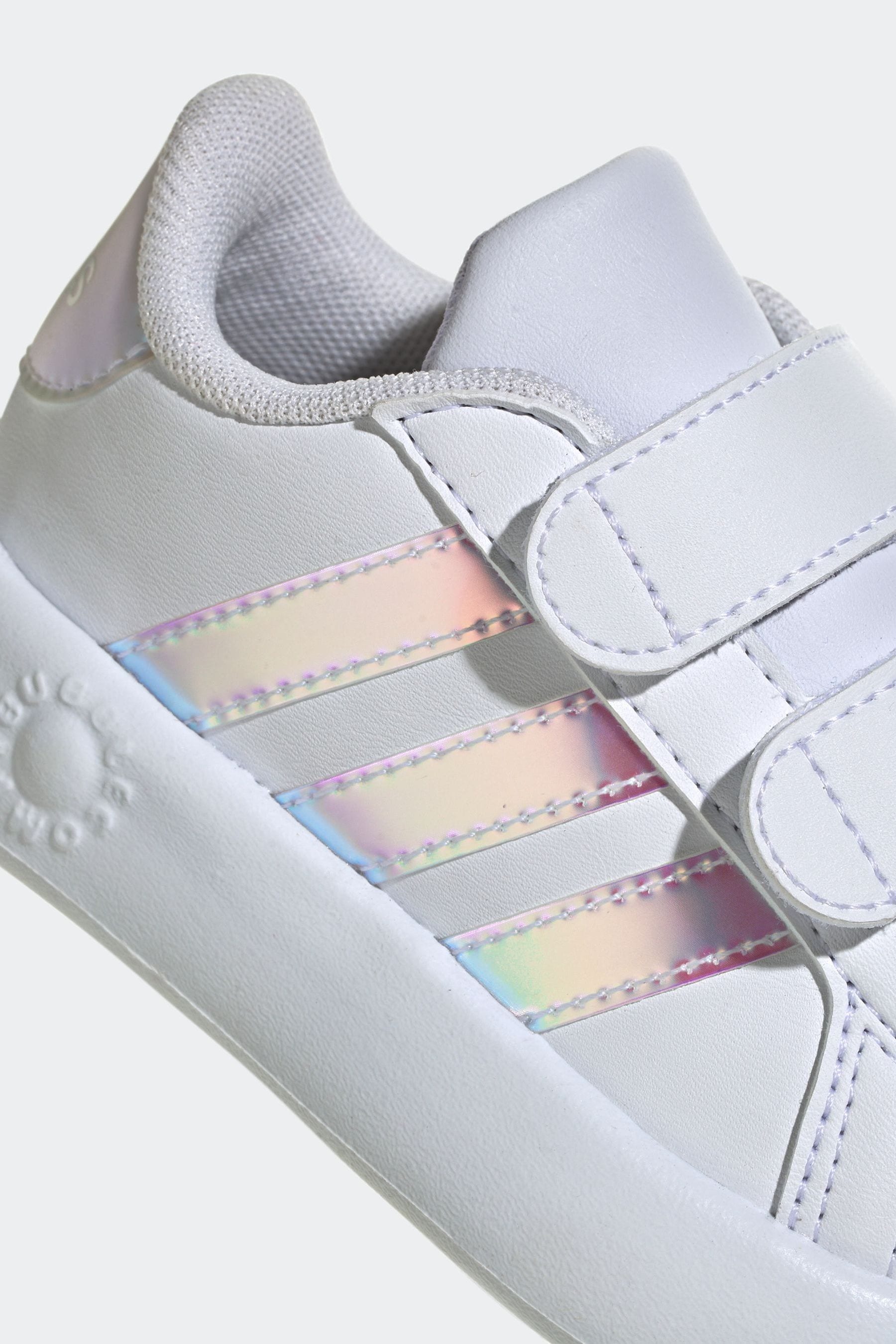 White/Silver adidas Kids Grand Court 2.0 Shoes