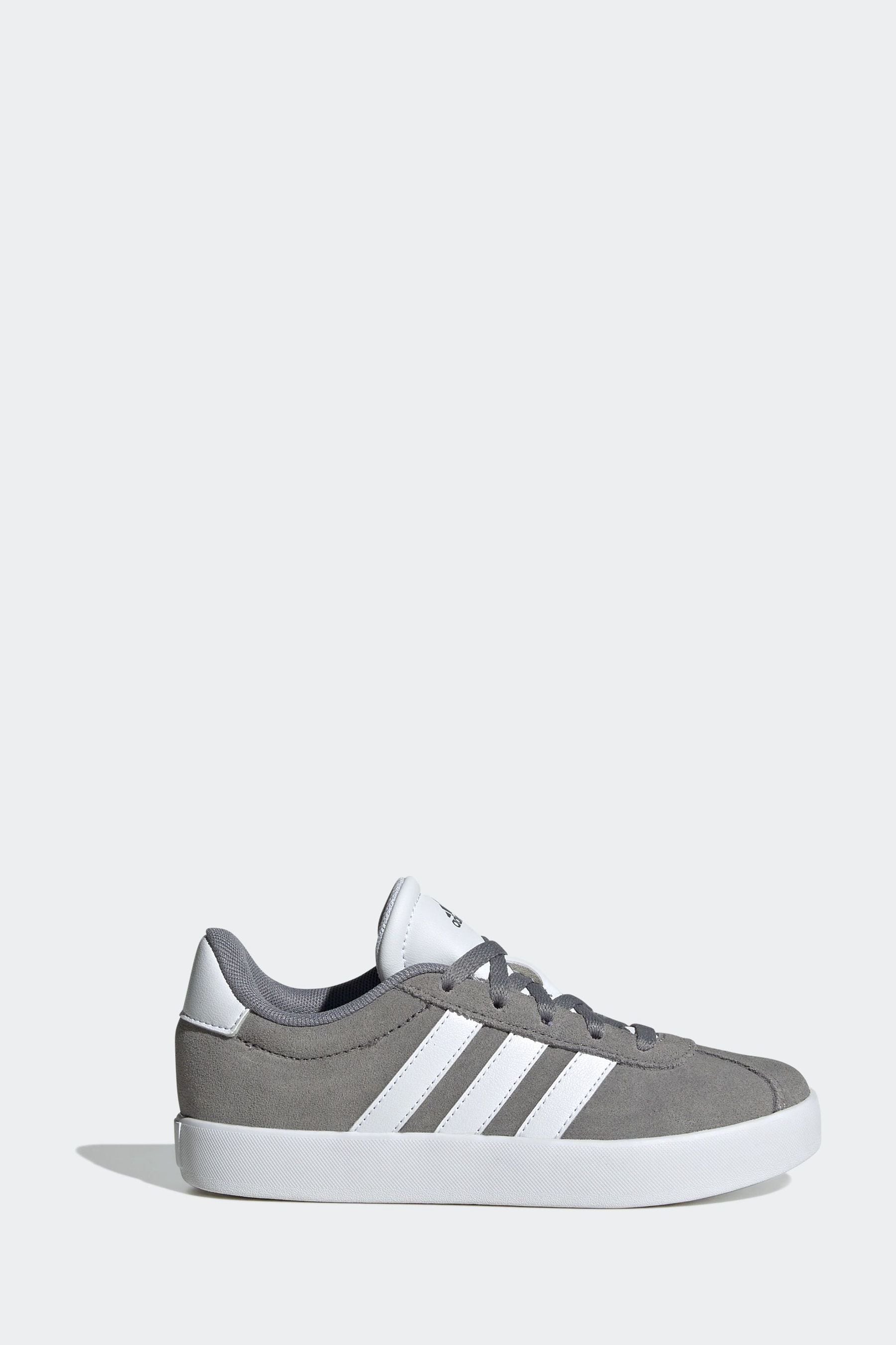 Grey/White adidas Junior Sportswear VL Court Trainers