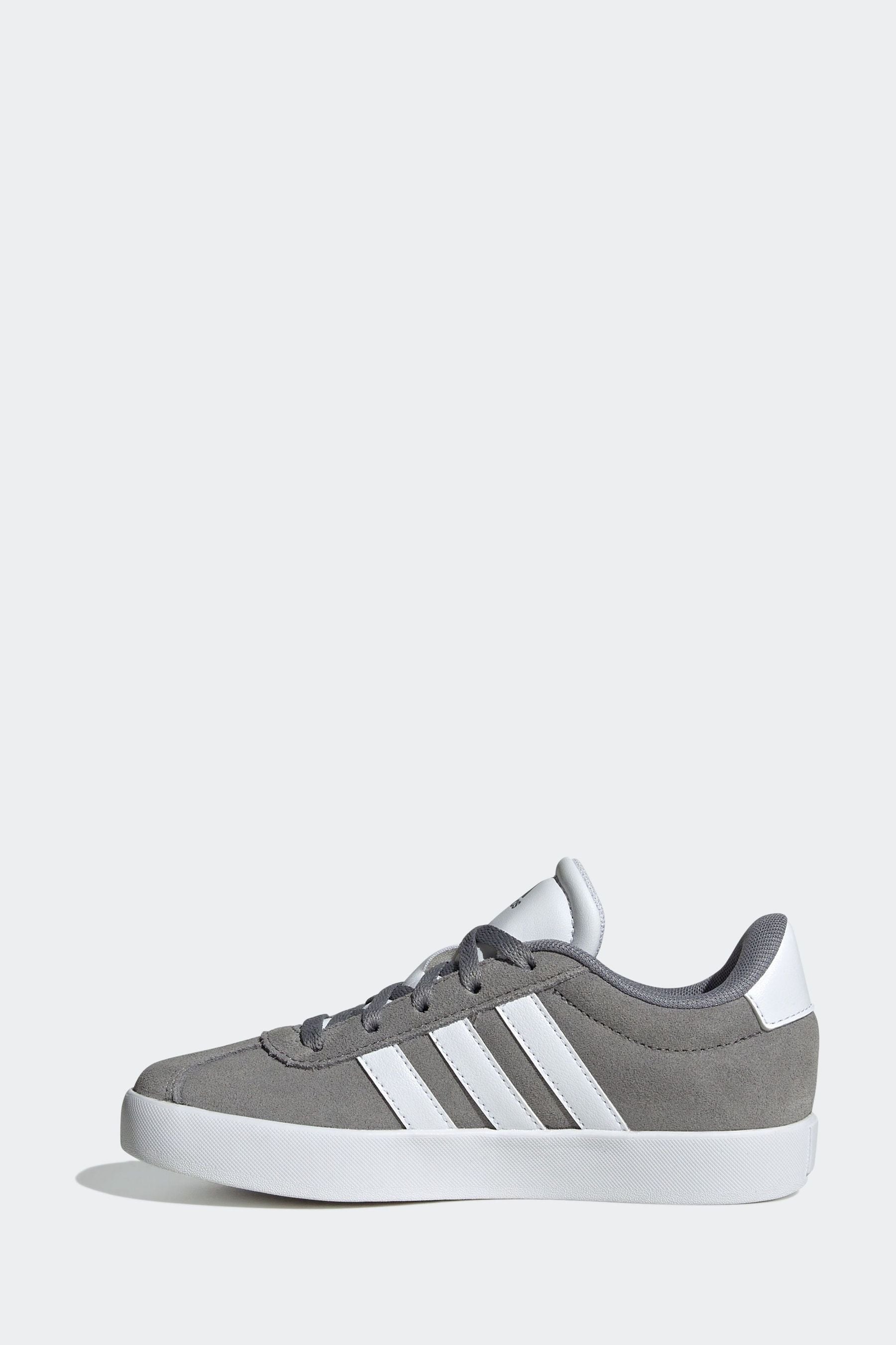 Grey/White adidas Junior Sportswear VL Court Trainers