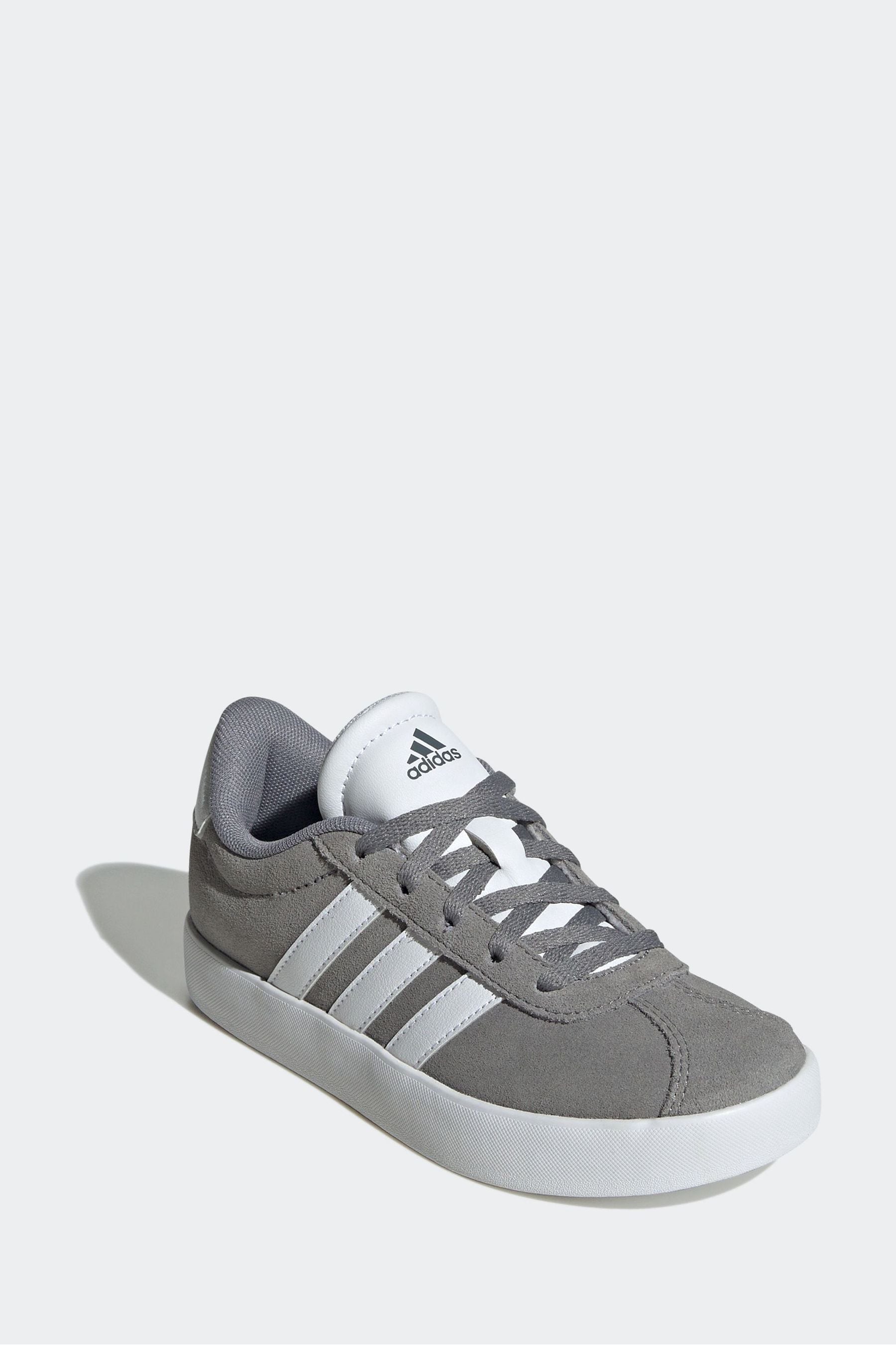 Grey/White adidas Junior Sportswear VL Court Trainers