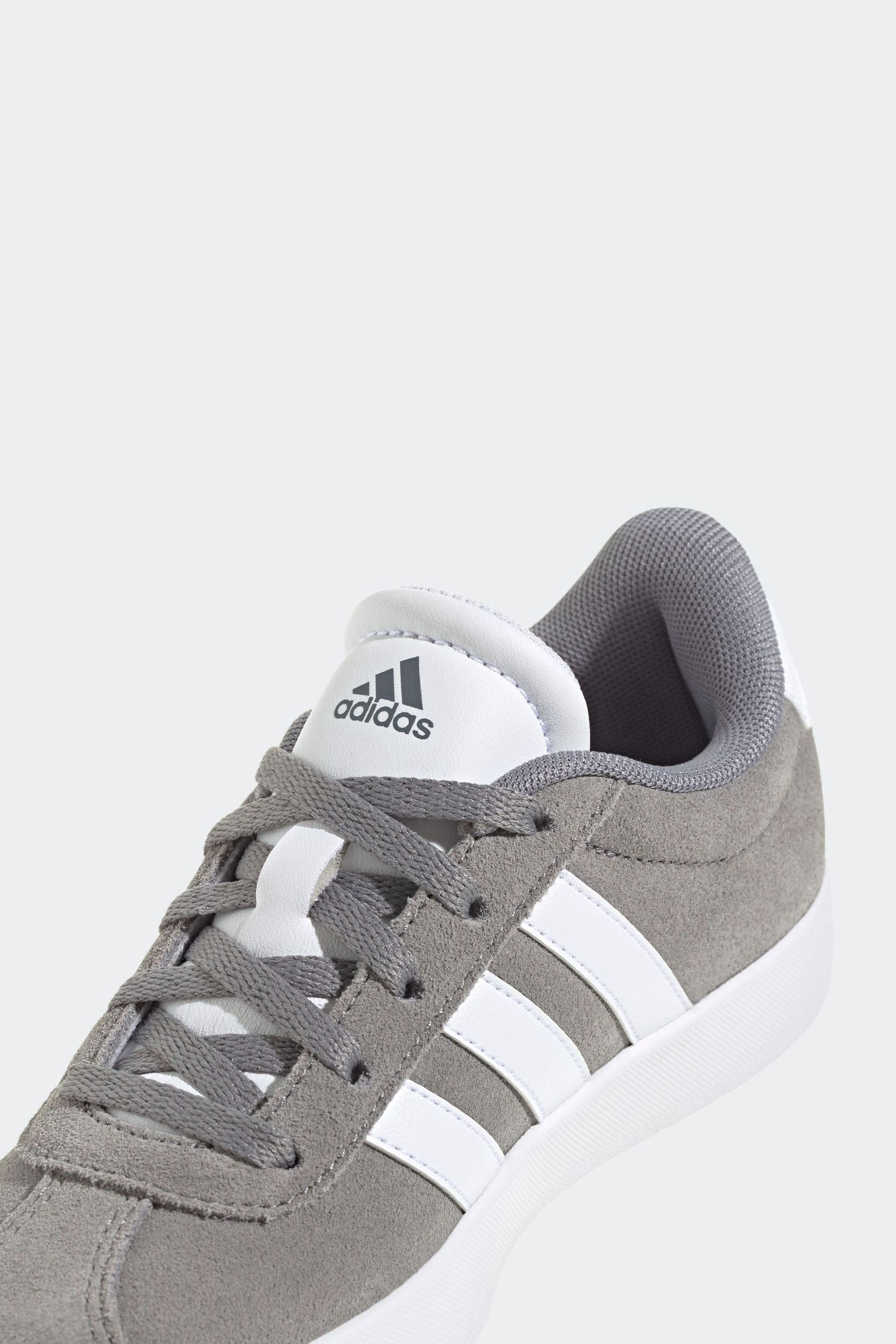 Grey/White adidas Junior Sportswear VL Court Trainers