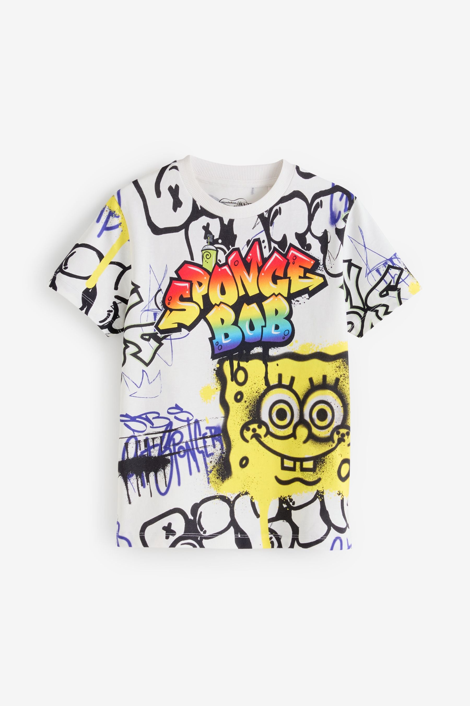 White 100% Cotton Licensed Sponge Bob Square Pants T-Shirt (3-16yrs)