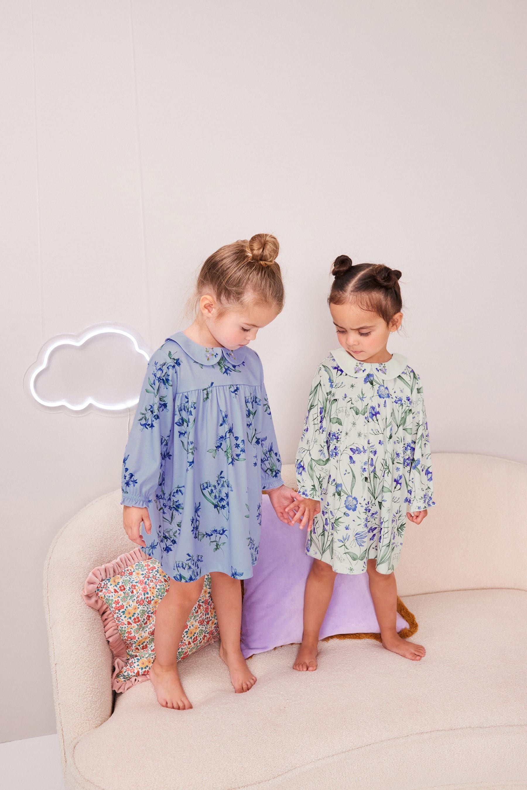 Blue/White Bluebell Nighties 2 Pack (2-12yrs)