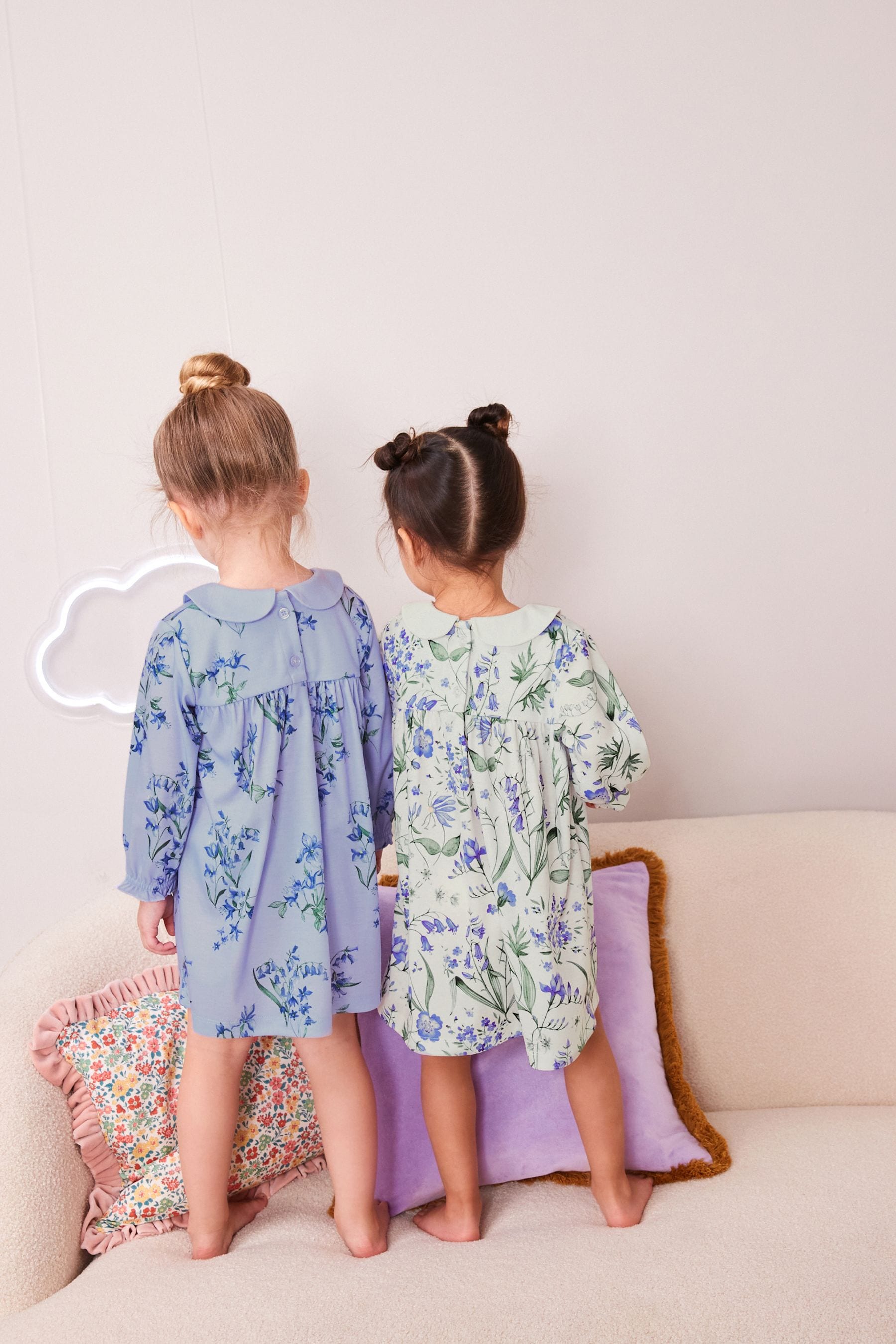 Blue/White Bluebell Nighties 2 Pack (2-12yrs)