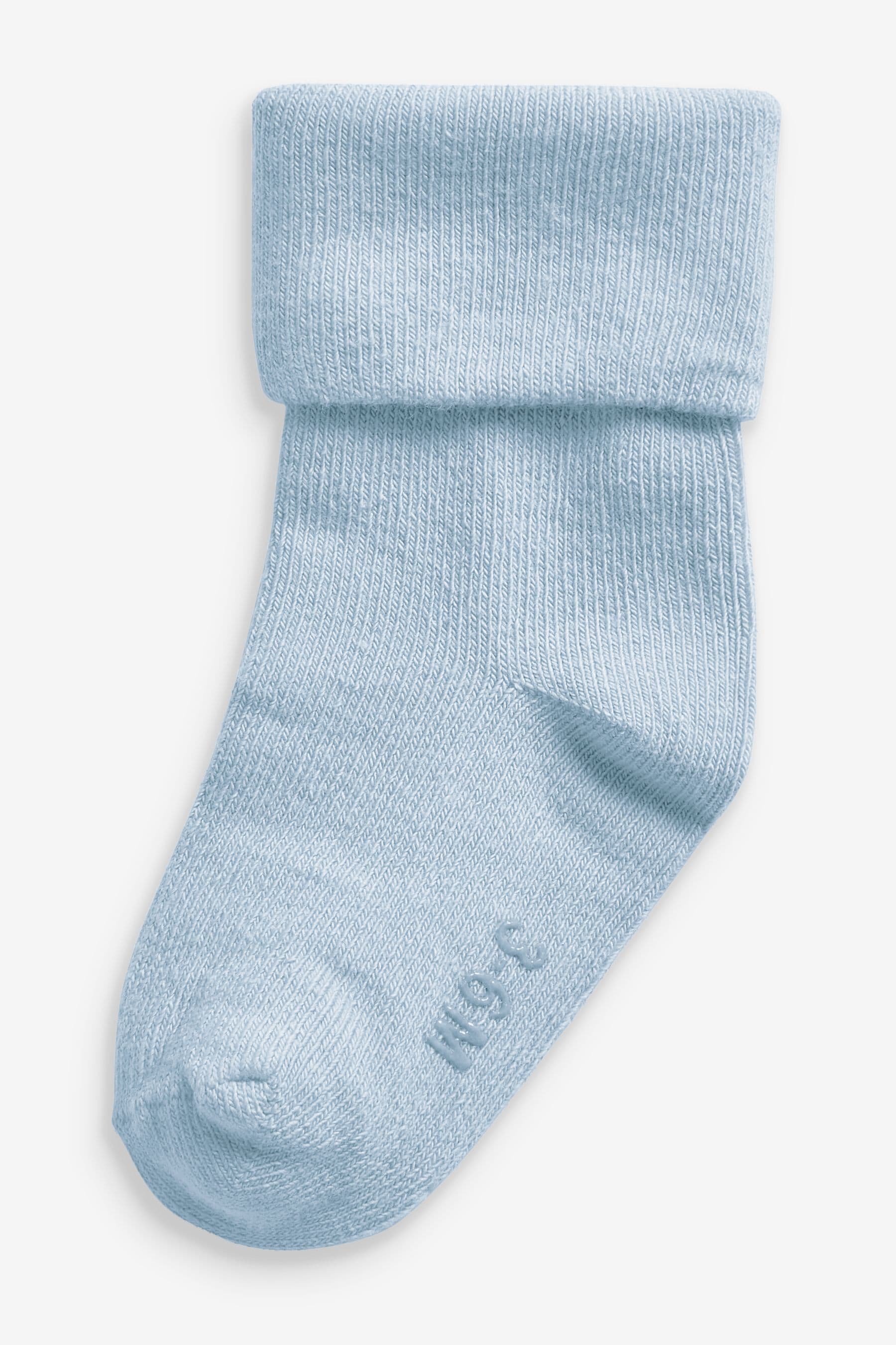 Blue 4 Pack Roll Top Baby Socks (0mths-2yrs)