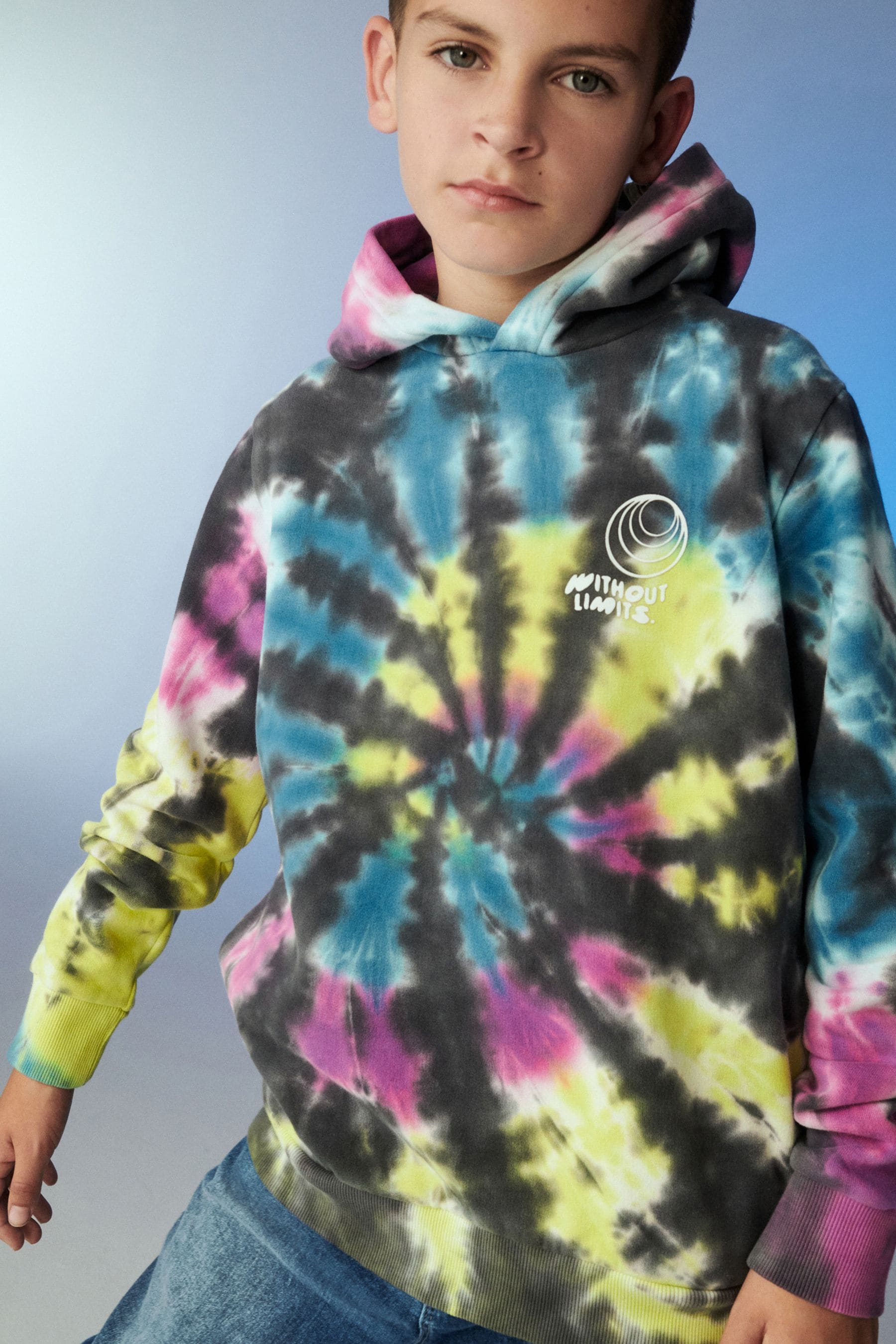 Multi/Black Tie Dye Hoodie (3-16yrs)