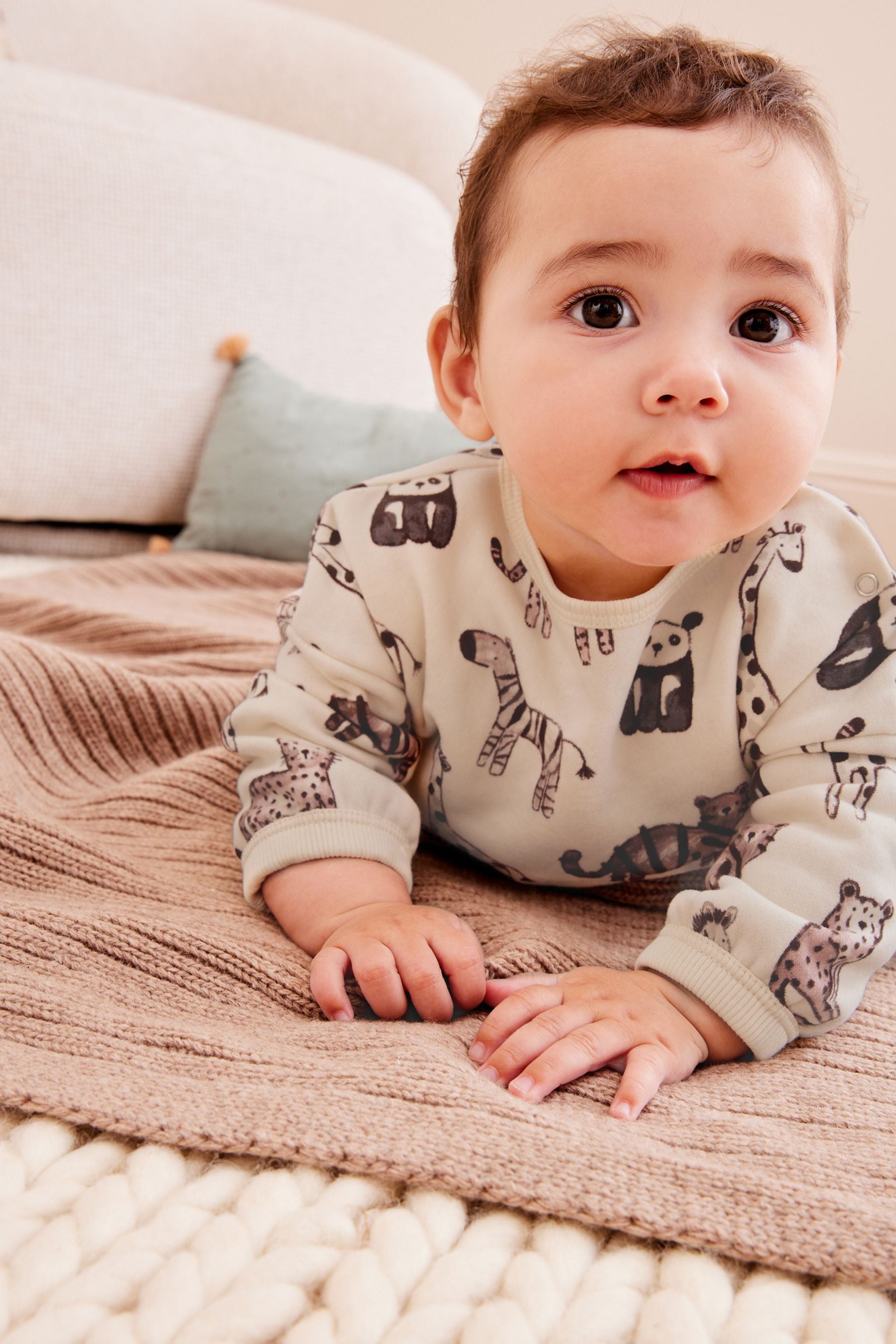 Mint Green Safari Baby Sweatshirt And Leggings 2 Piece Set (0mths-2yrs)