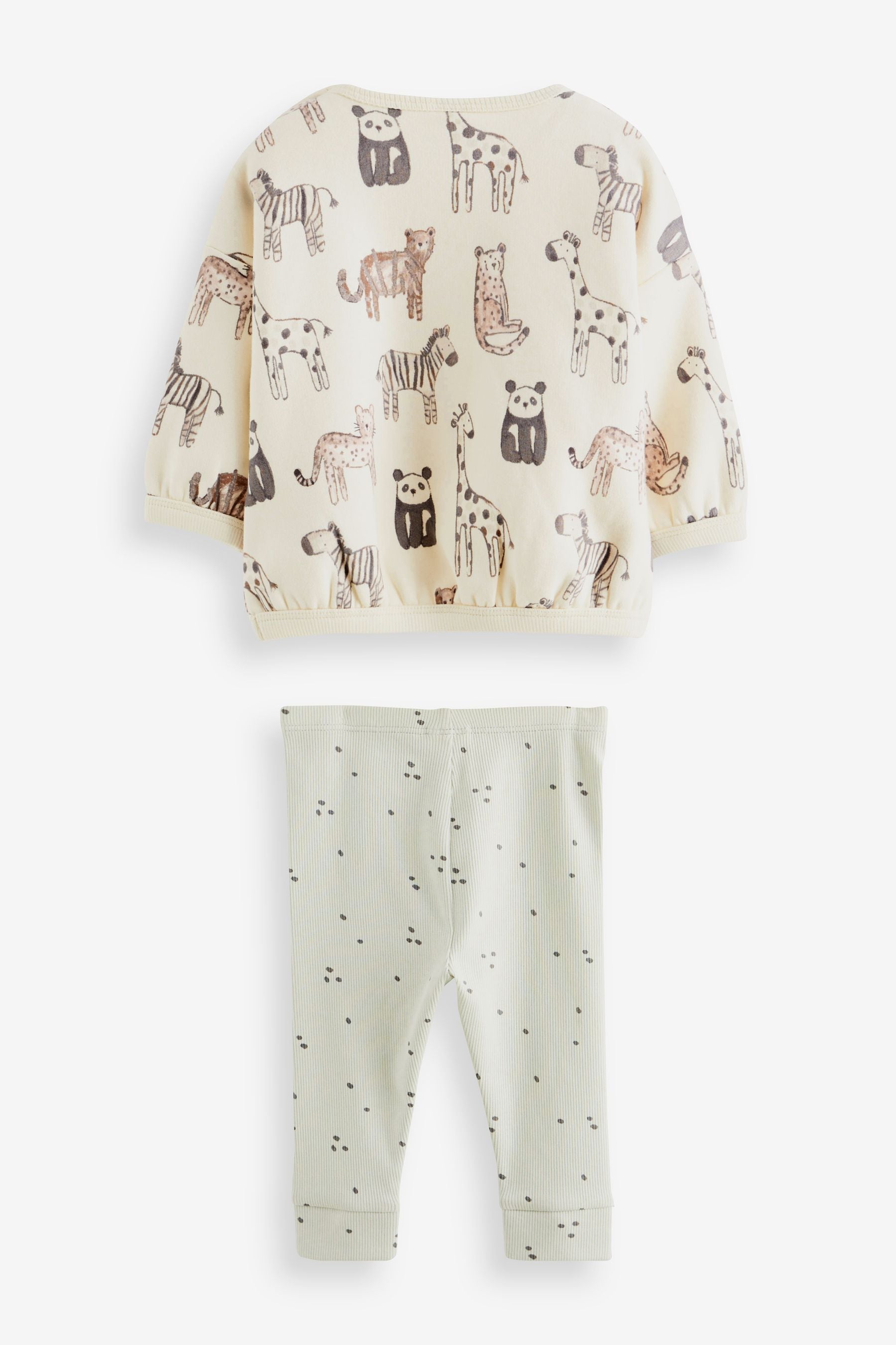 Mint Green Safari Baby Sweatshirt And Leggings 2 Piece Set (0mths-2yrs)