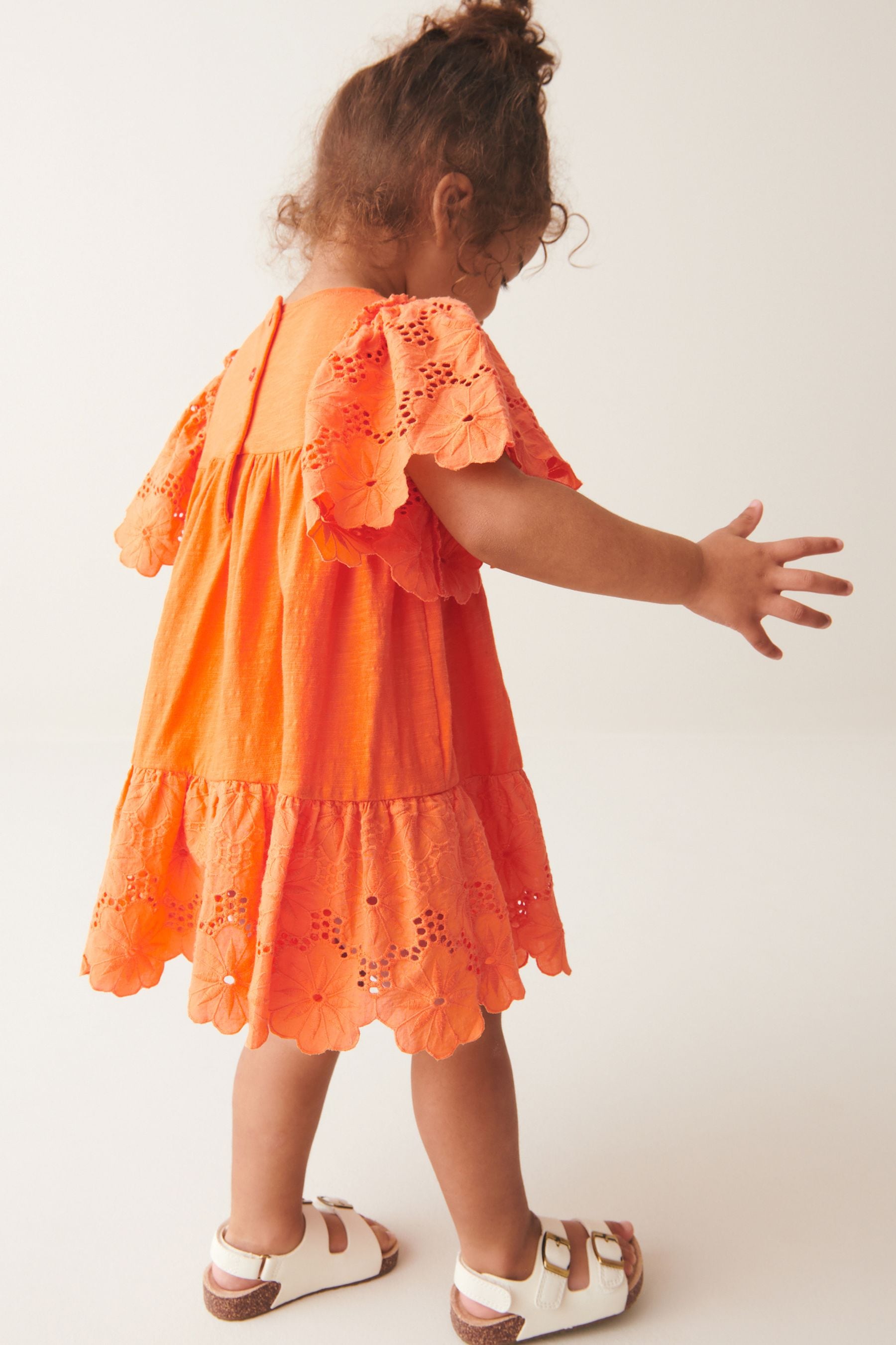 Orange Broderie Dress (3mths-7yrs)