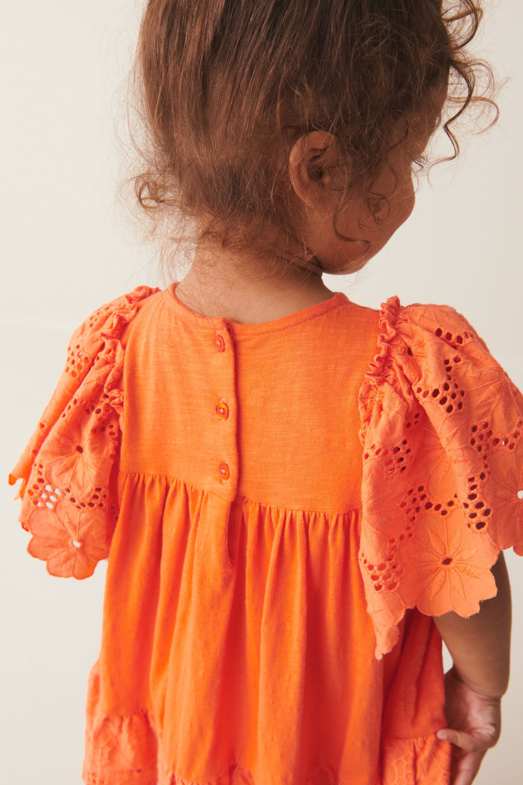 Orange Broderie Dress (3mths-7yrs)