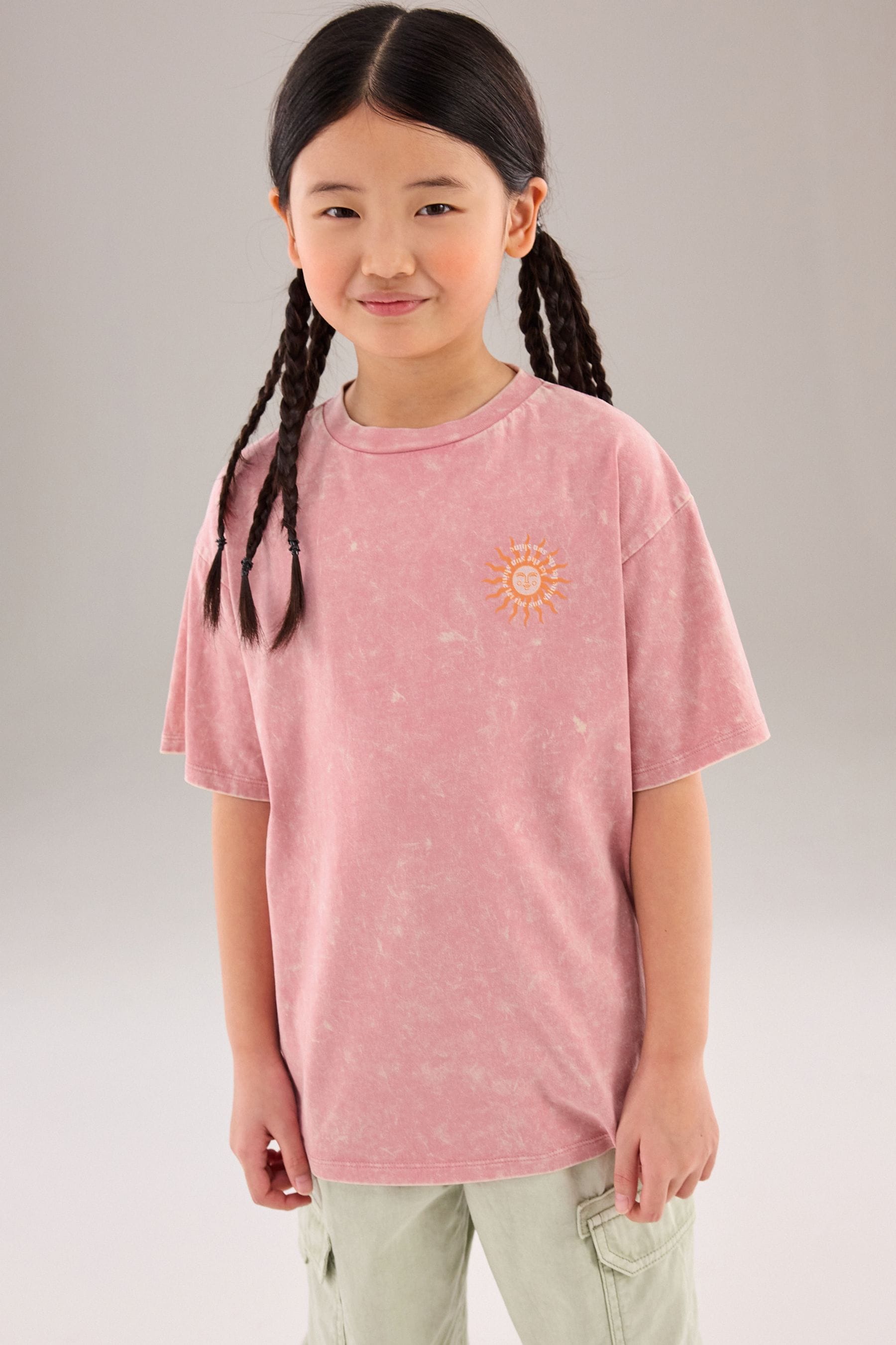 Pink Oversized Graphic T-Shirt (3-16yrs)