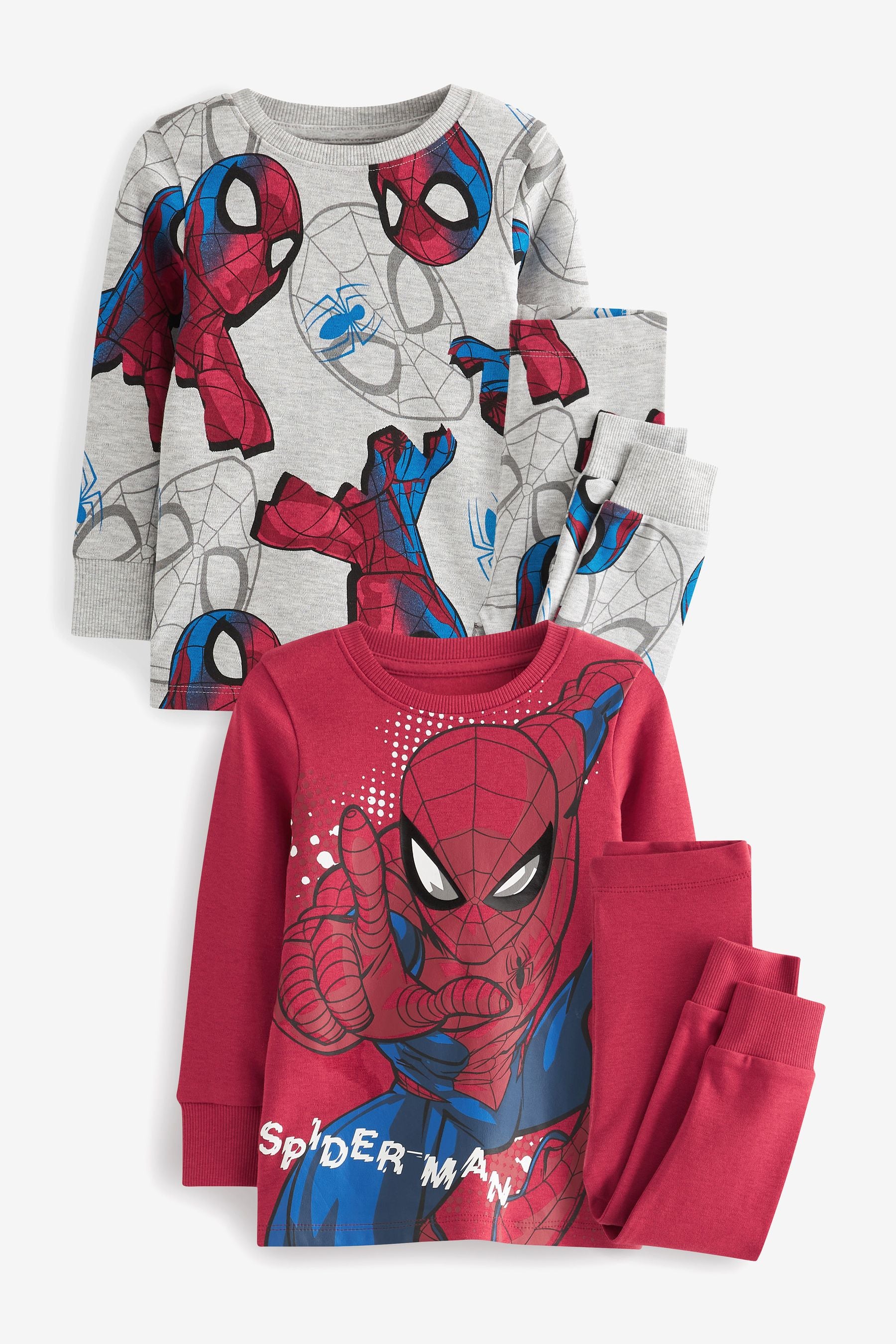 Red/Navy Spiderman 2 Pack Snuggle Pyjamas (12mths-10yrs)