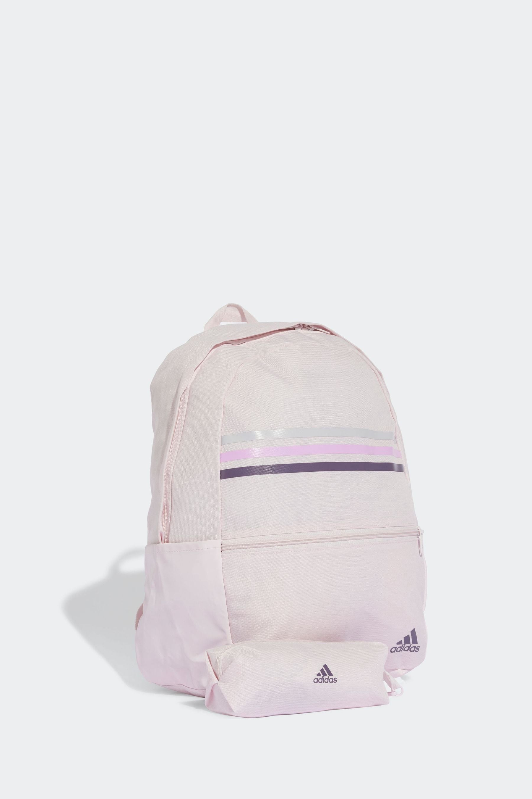 adidas Pink Classic Horizontal 3-Stripes Backpack