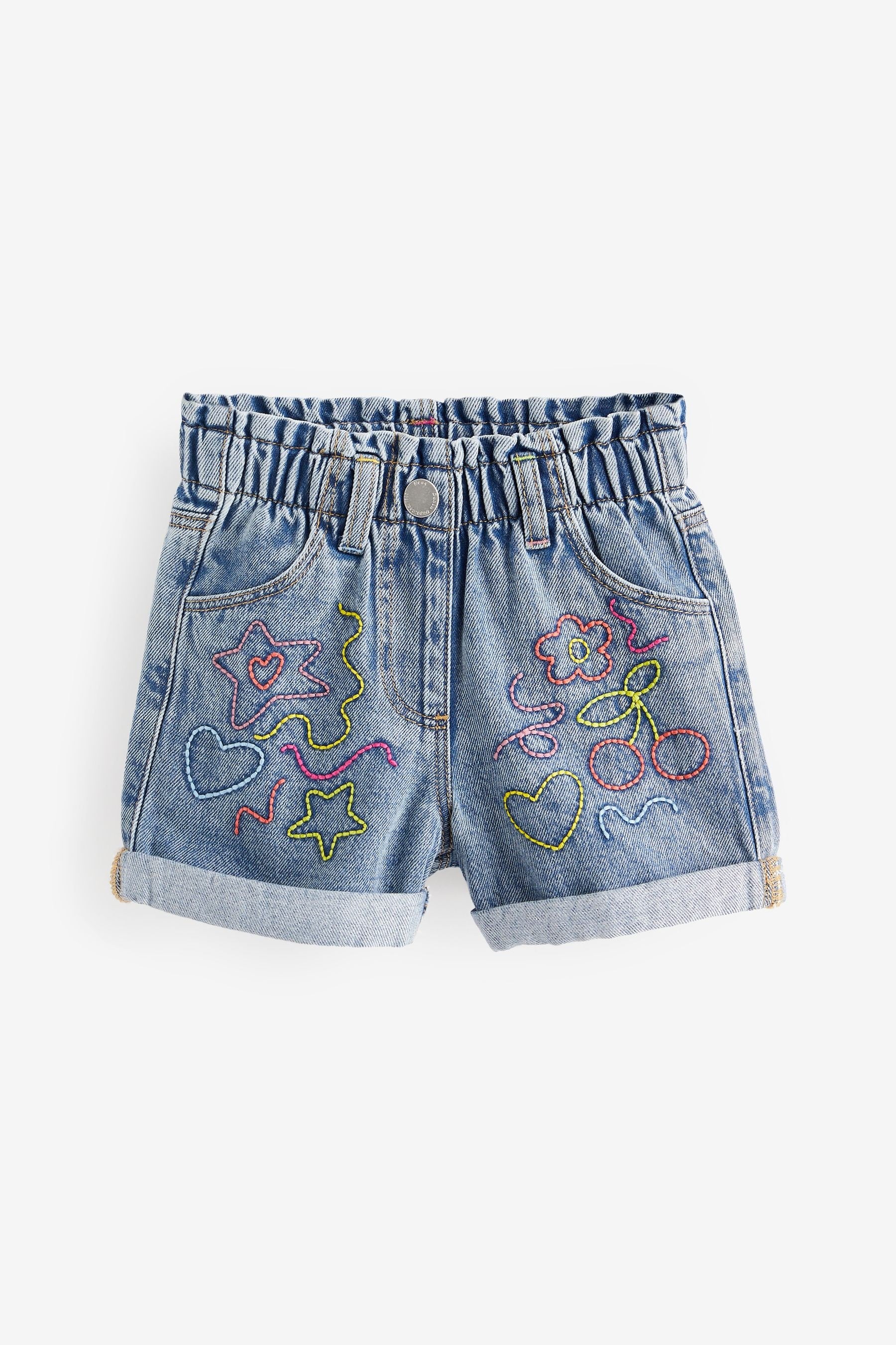 Denim Embroidered Shorts (3mths-7yrs)