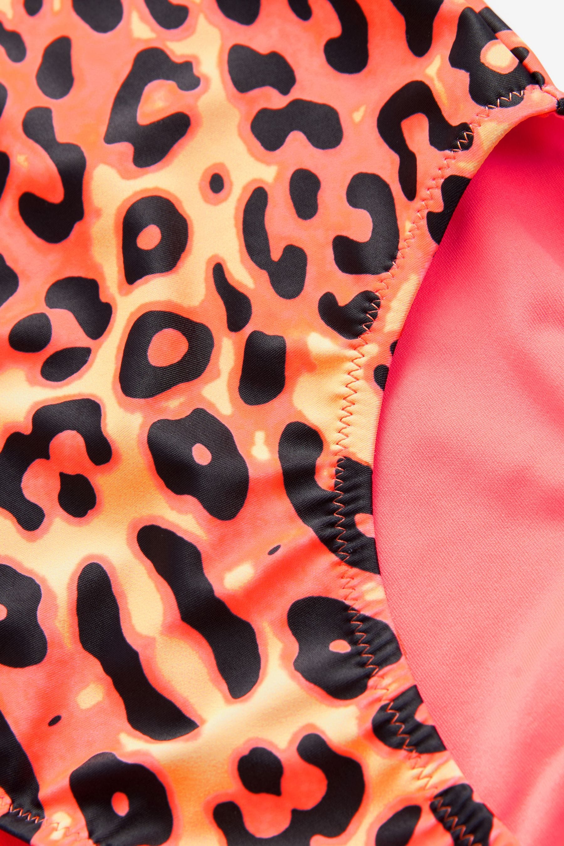 Coral Pink Leopard Print Swimsuit (3-16yrs)