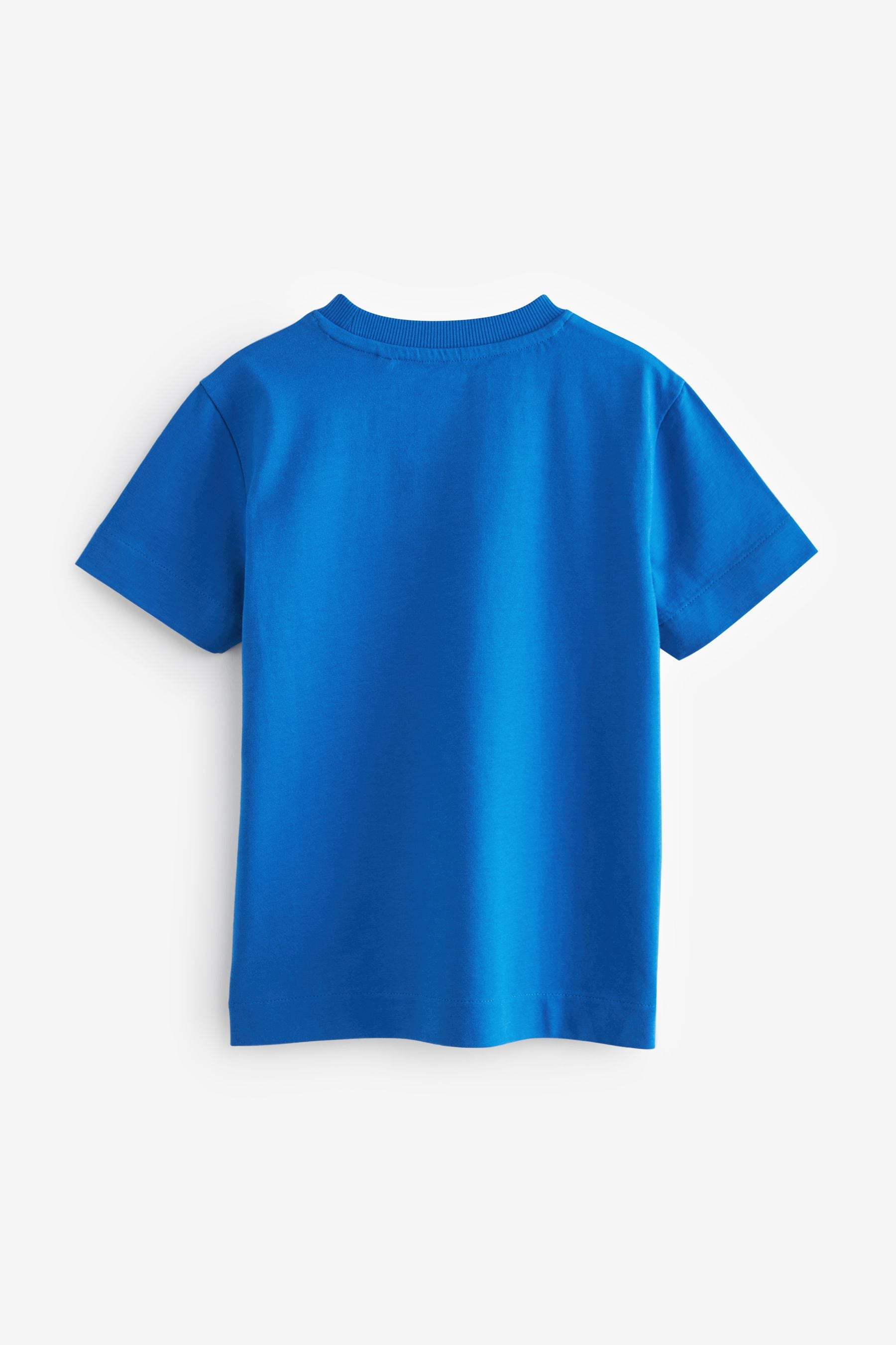 Cobalt Blue/White/Black Relaxed Fit Sport Pocket 100% Cotton T-Shirts 3 Pack (3-16yrs)