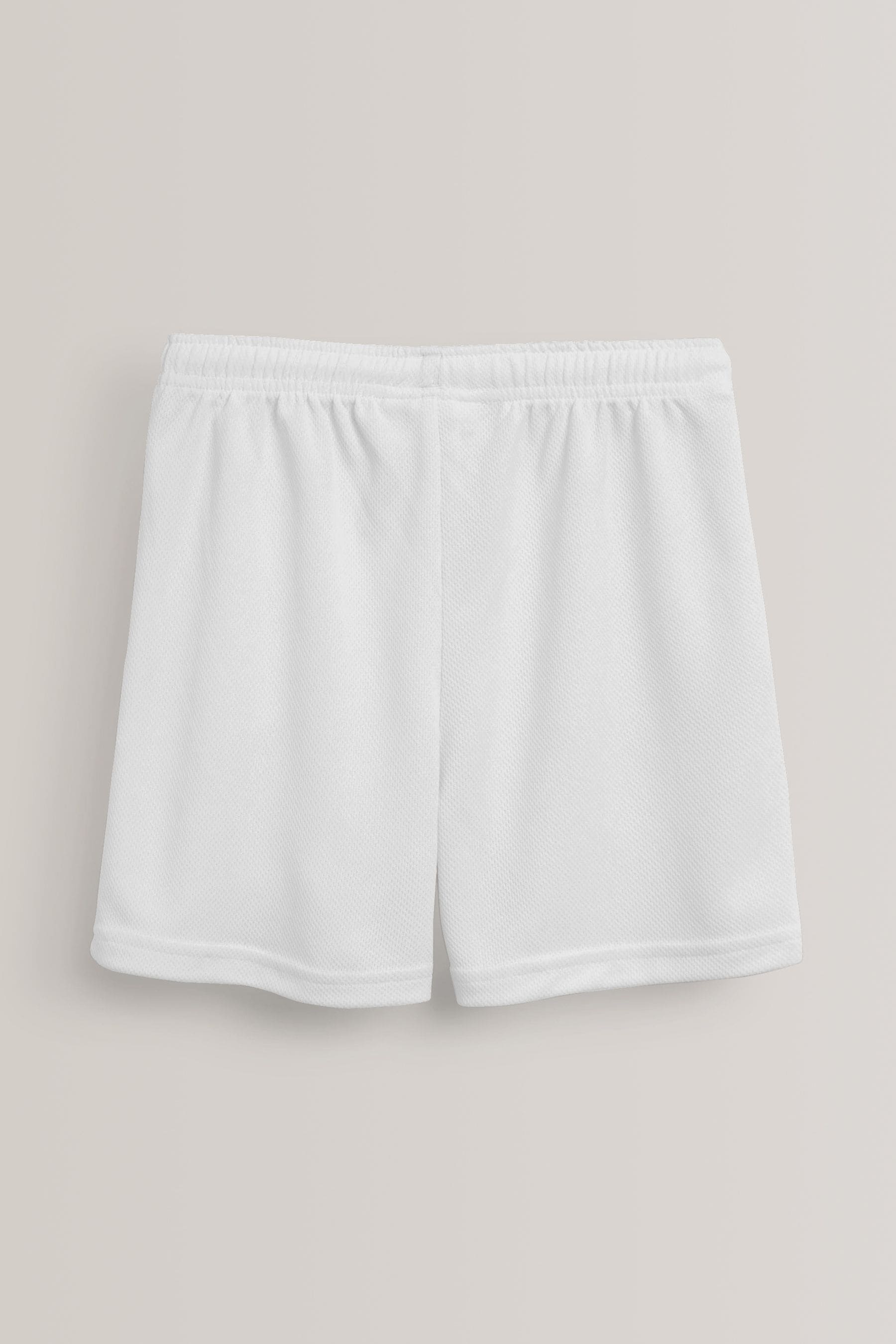 White Single Sports Shorts (3-16yrs)