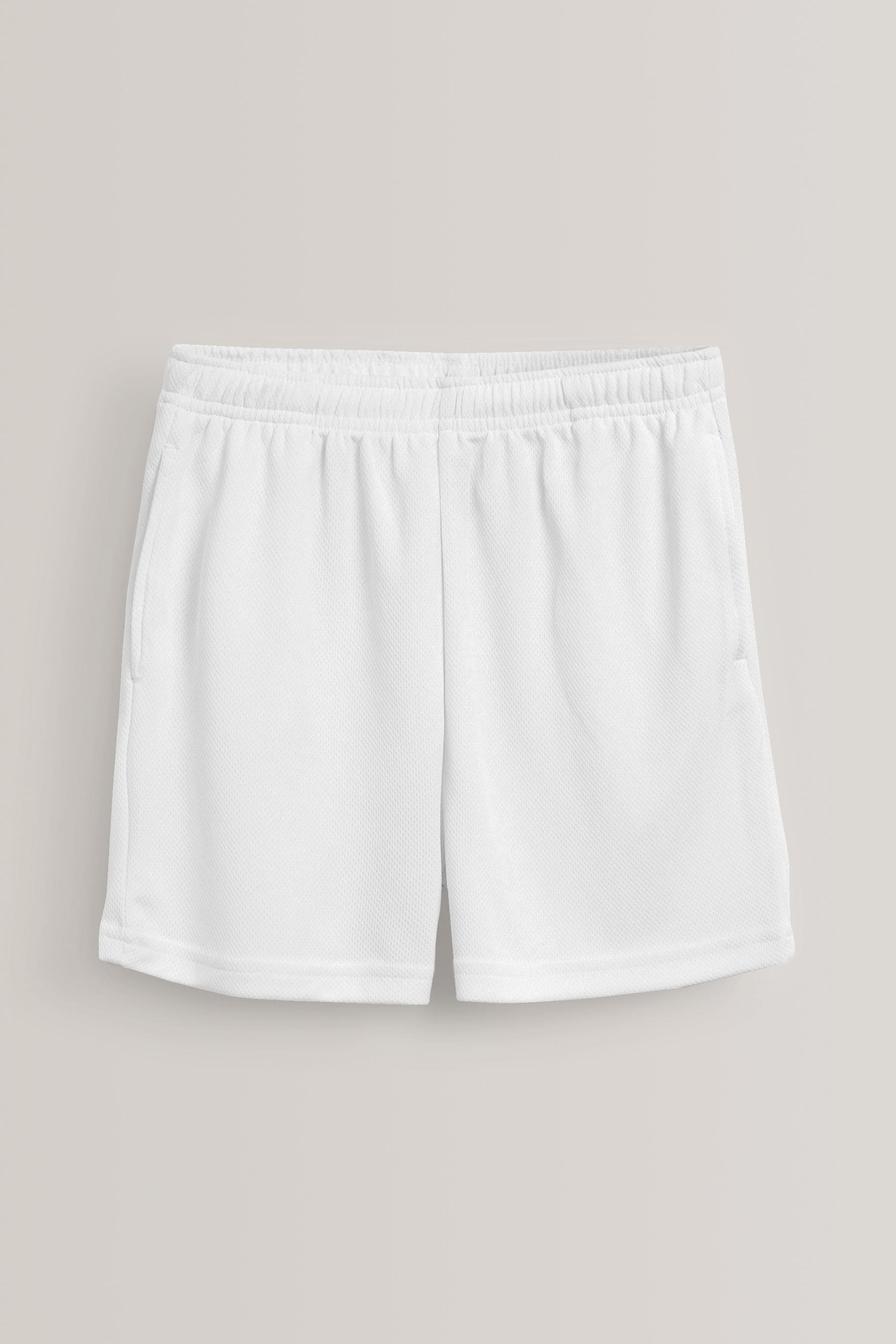 White Single Sports Shorts (3-16yrs)