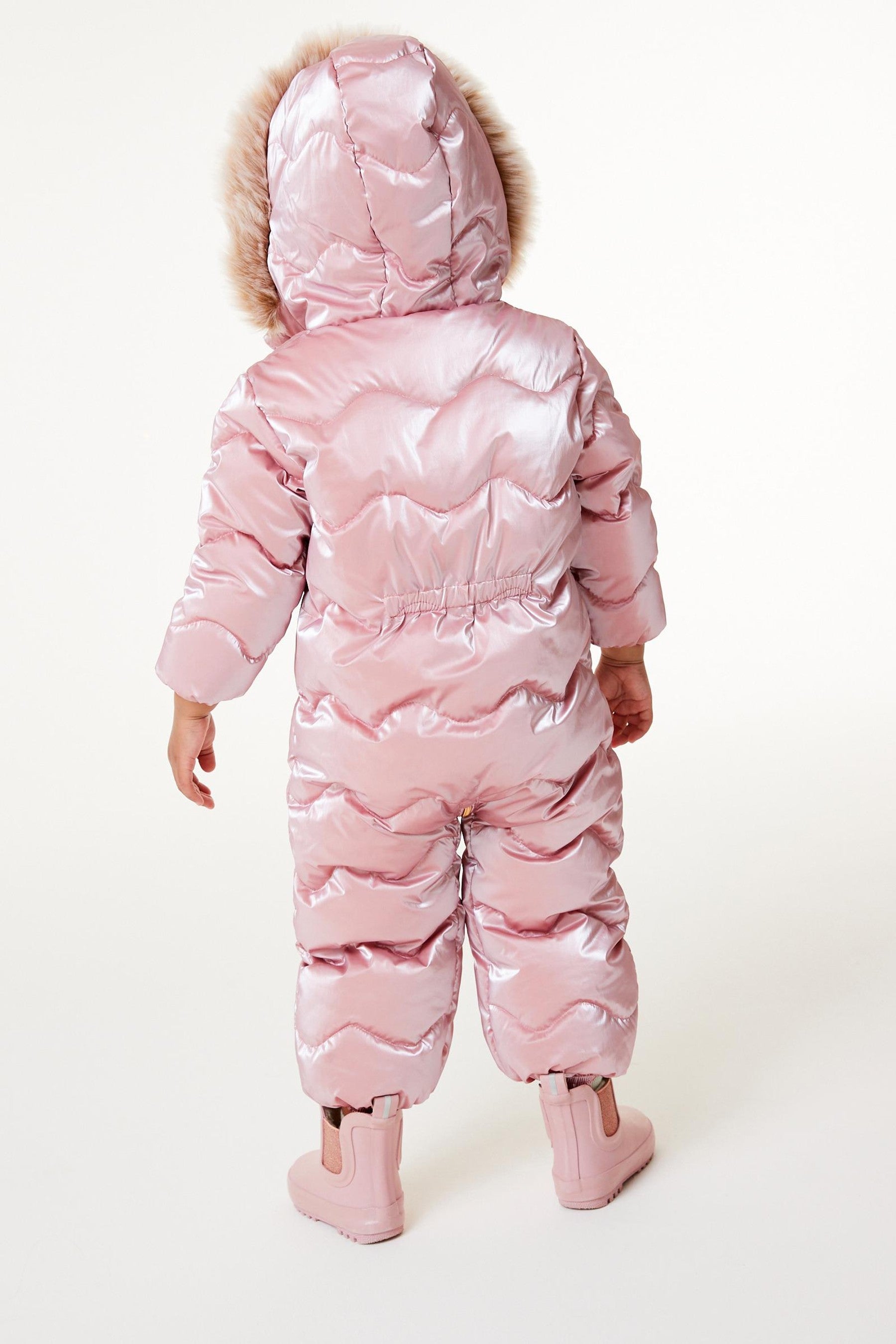 Pink Shower Resistant Metallic Snowsuit (3mths-7yrs)-<span style="color: #ff2a00;">Fawry</span>