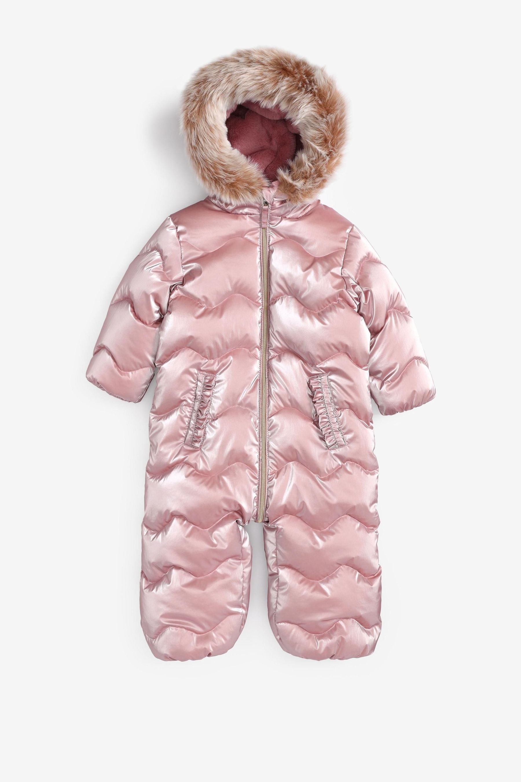 Pink Shower Resistant Metallic Snowsuit (3mths-7yrs)-<span style="color: #ff2a00;">Fawry</span>