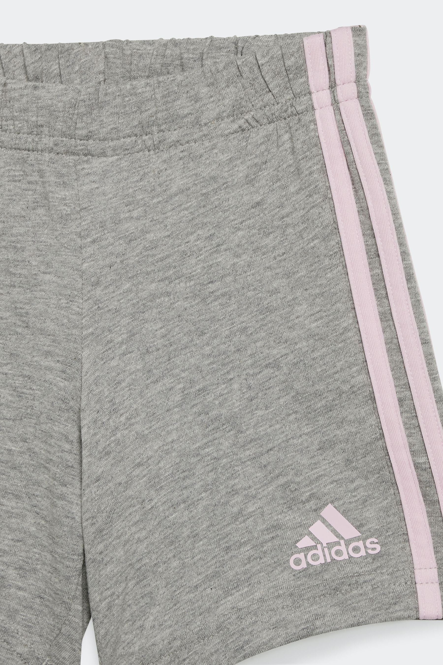 Pink/Grey adidas Sportswear Essentials Lineage Organic Cotton T-Shirt And Shorts Set