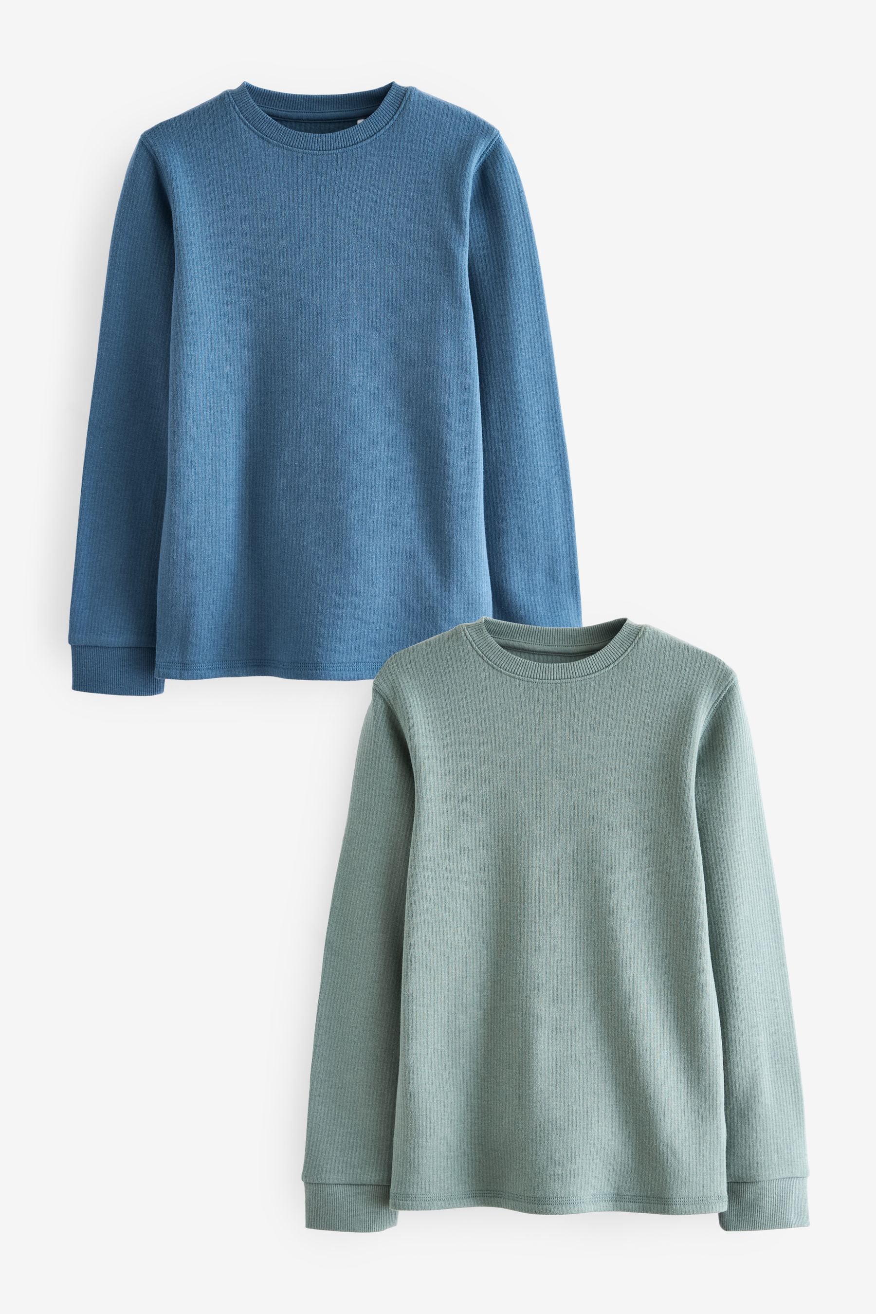 Blue/Teal Thermal Long Sleeve Tops 2 Pack (2-16yrs)