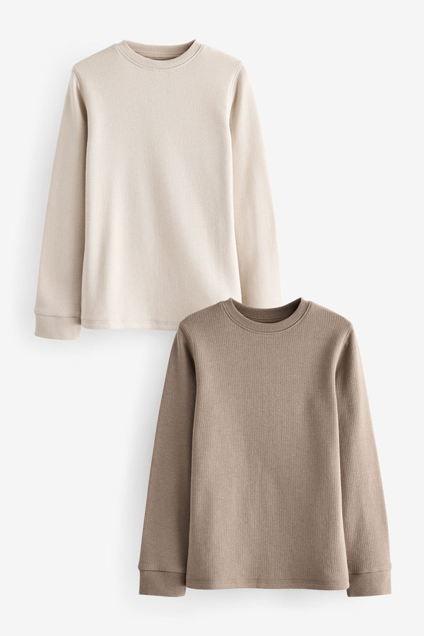 Neutral Thermal Long Sleeve Tops 2 Pack (2-16yrs)