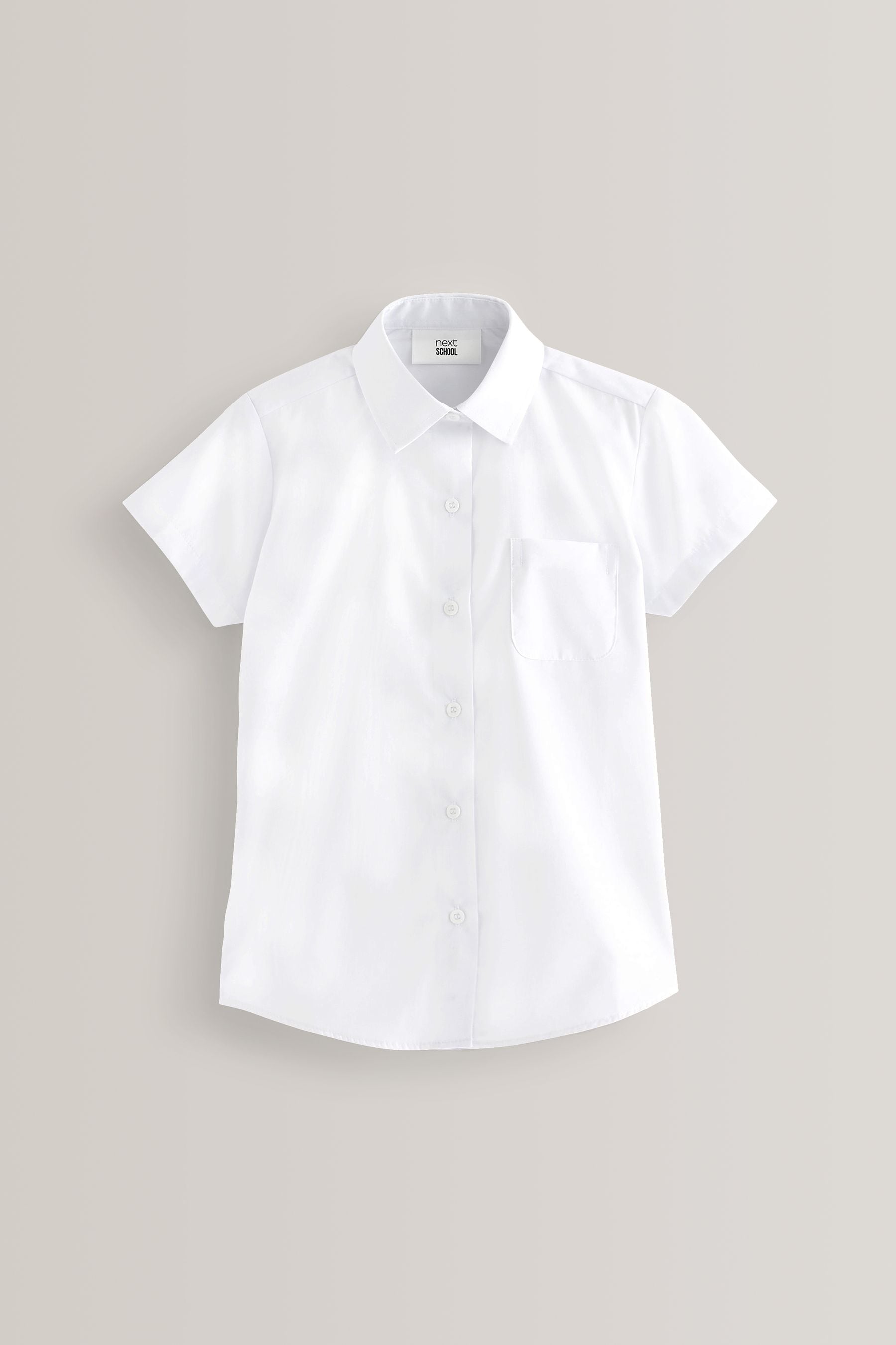 White Regular Fit 2 Pack Short Sleeve School Shirts (3-18yrs)