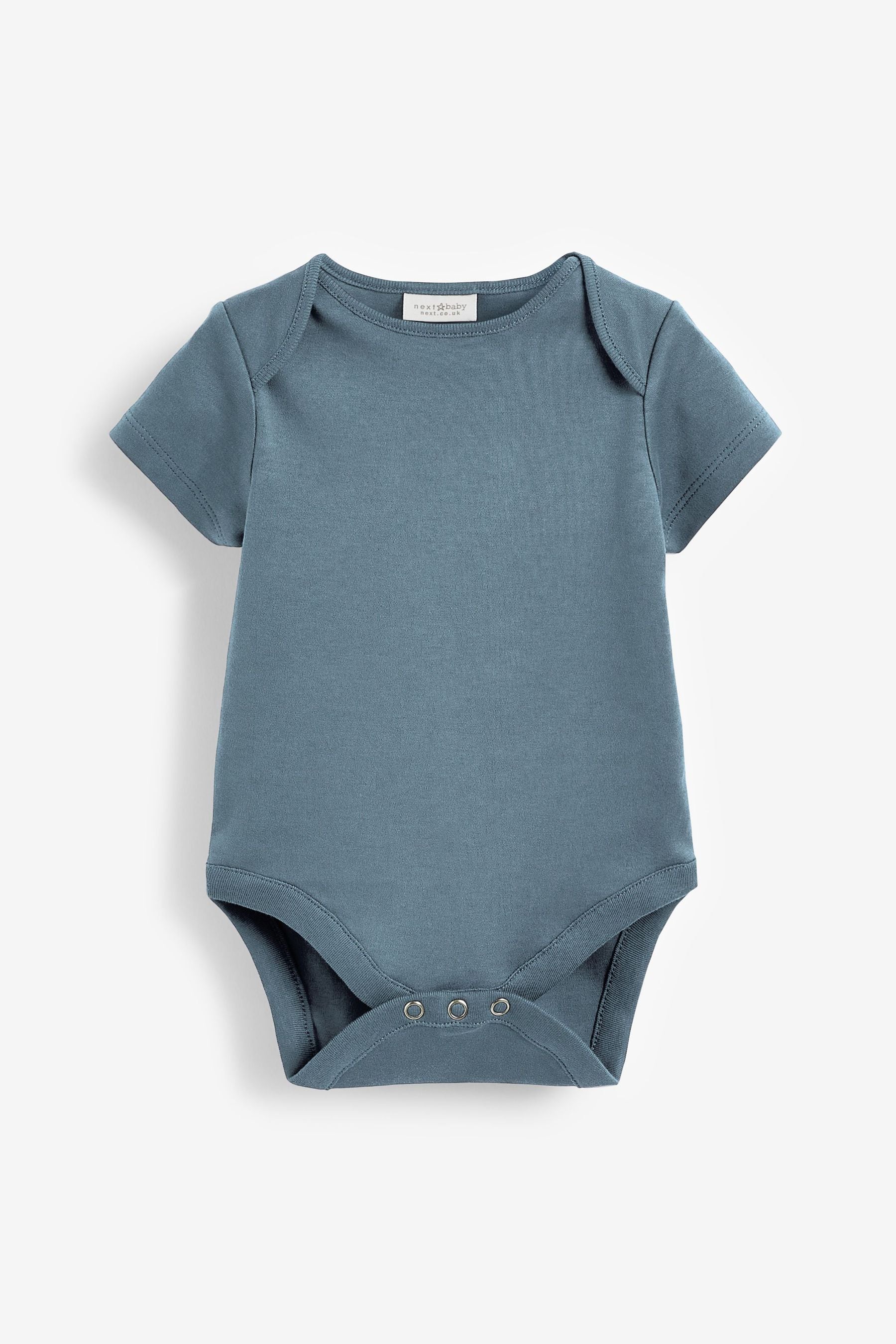 Petrol Blue 5 Pack Plain Baby Bodysuits