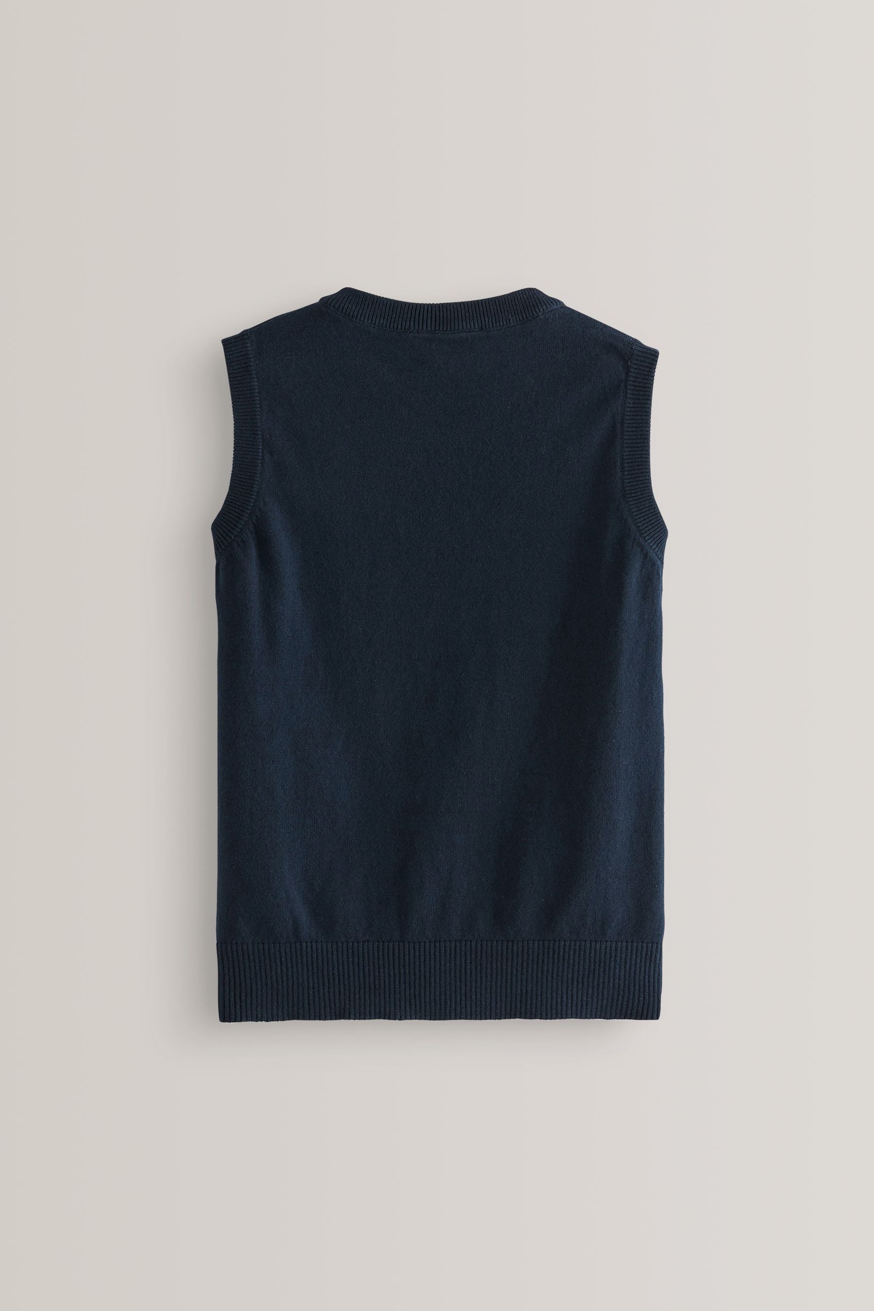 Navy School Knitted Cotton-Rich Tank Top (3-16yrs)