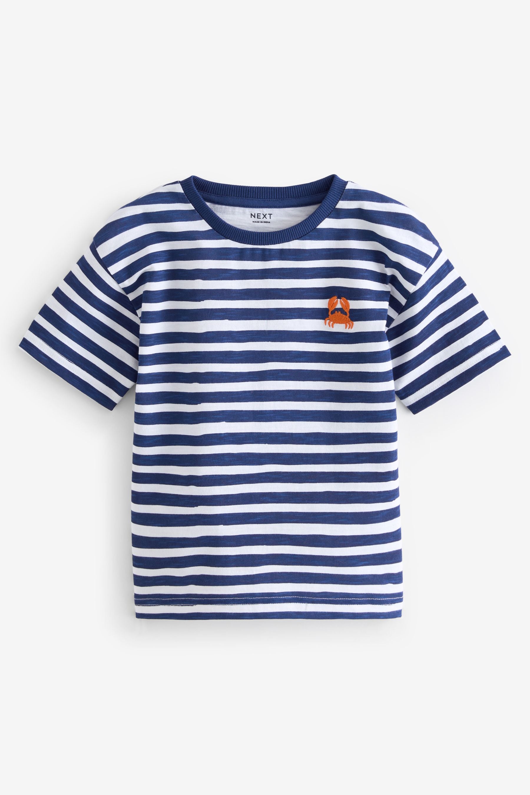 Orange/Navy 100% Cotton Short Sleeve Character T-Shirts 3 Pack (3mths-7yrs)