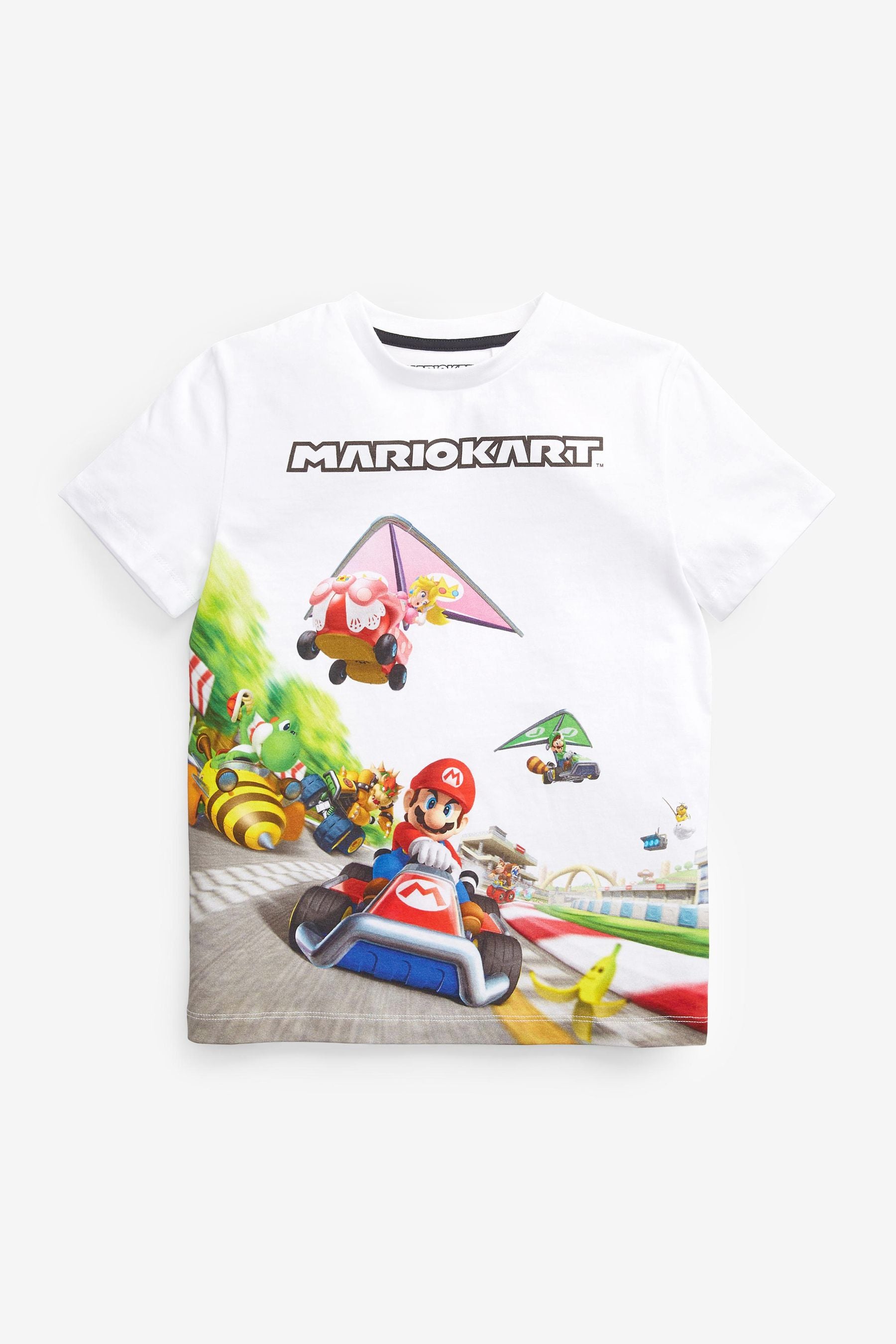 White Mario Gaming 100% Cotton T-Shirt (3-16yrs)